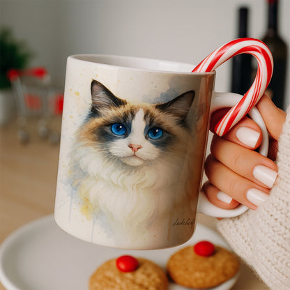 Custom Photo Cat Watercolor Artwork Mug