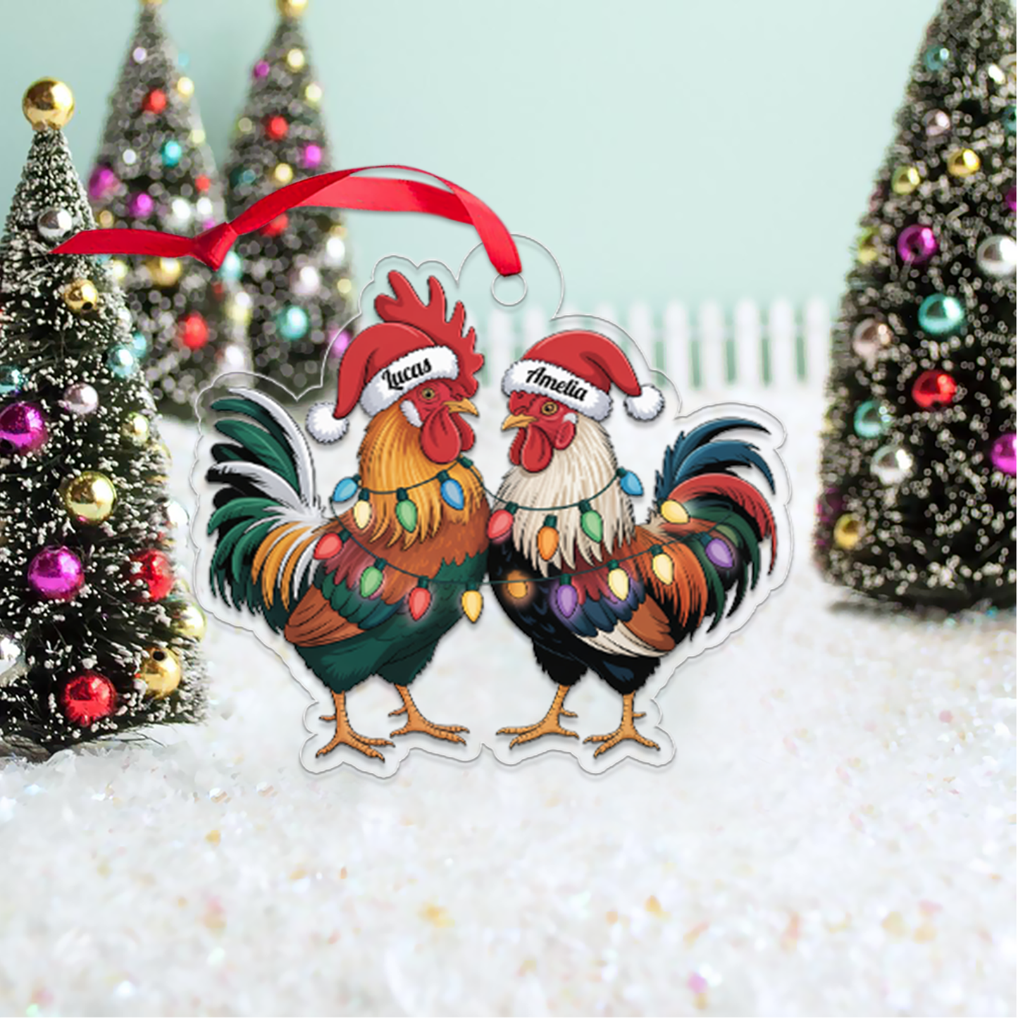 Custom Name Chicken Farm Couple