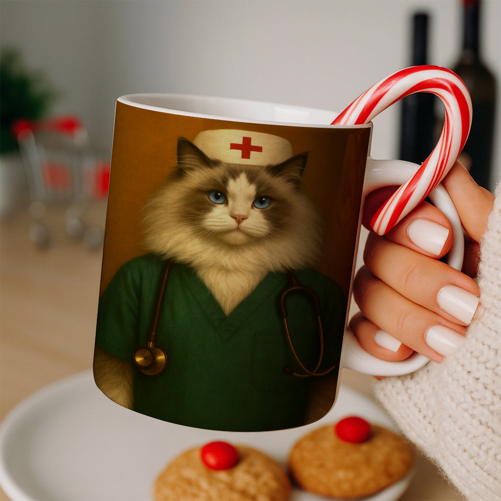 Custom Photo Nurse Cat MugGift For Cat Lovers