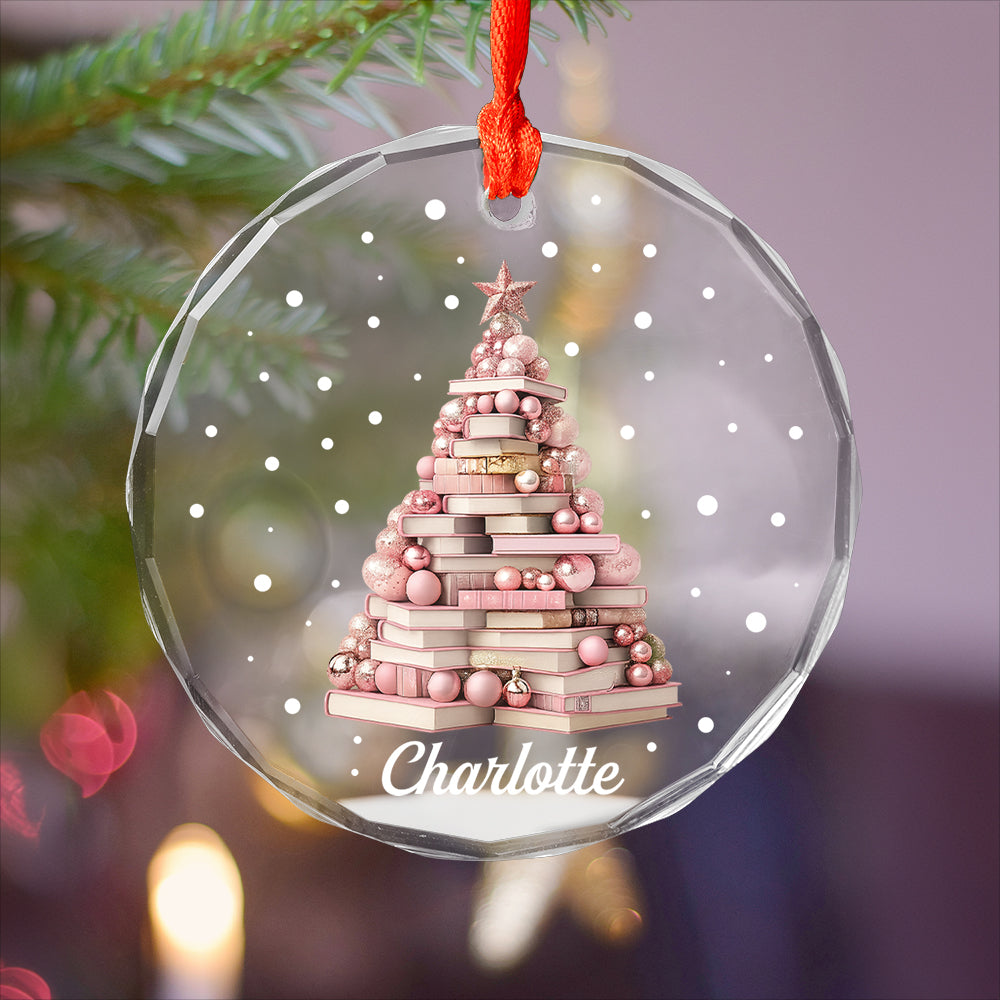 Custom Name Book Xmas Tree For Libraby Girl