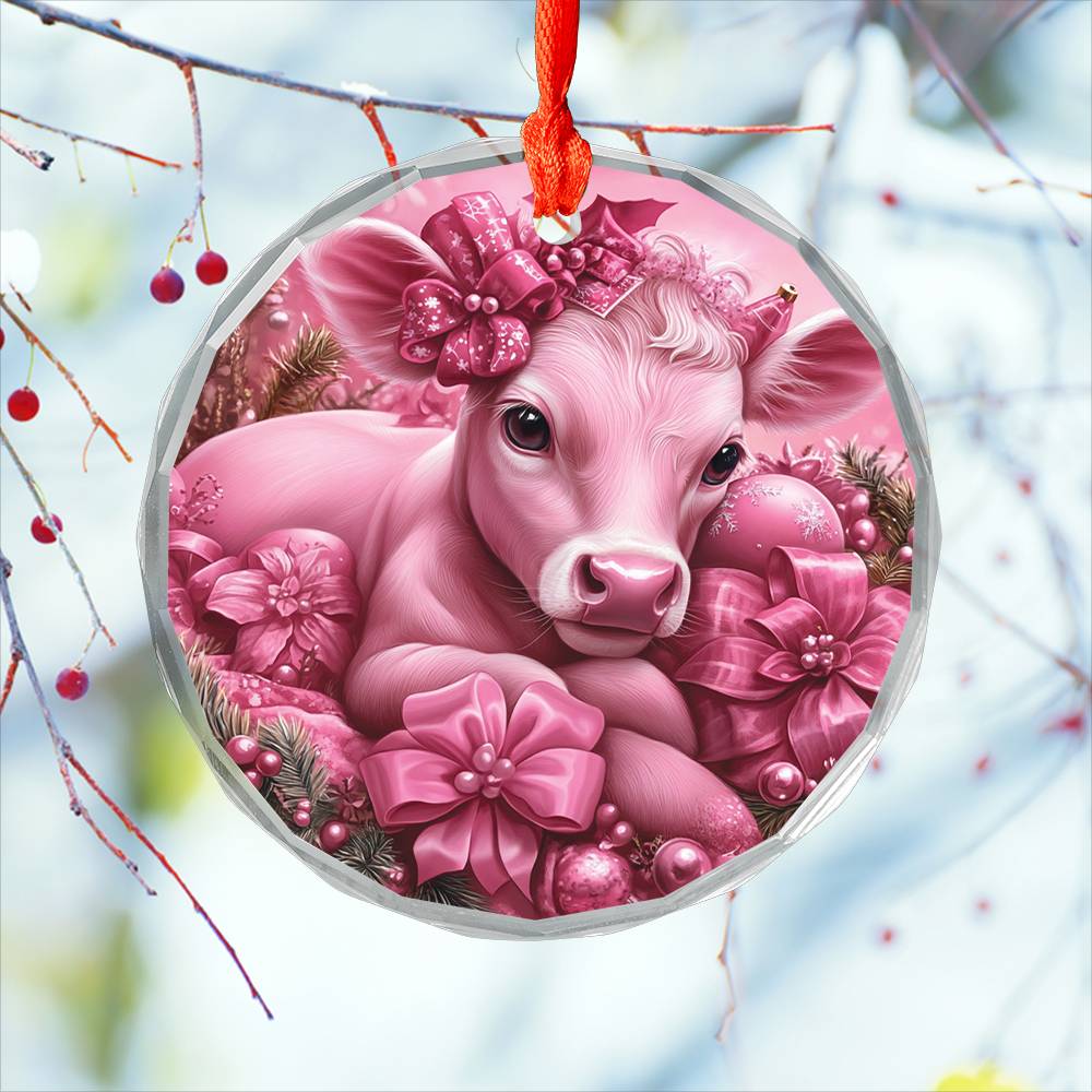 Jersey Cow Pink Christmas Design