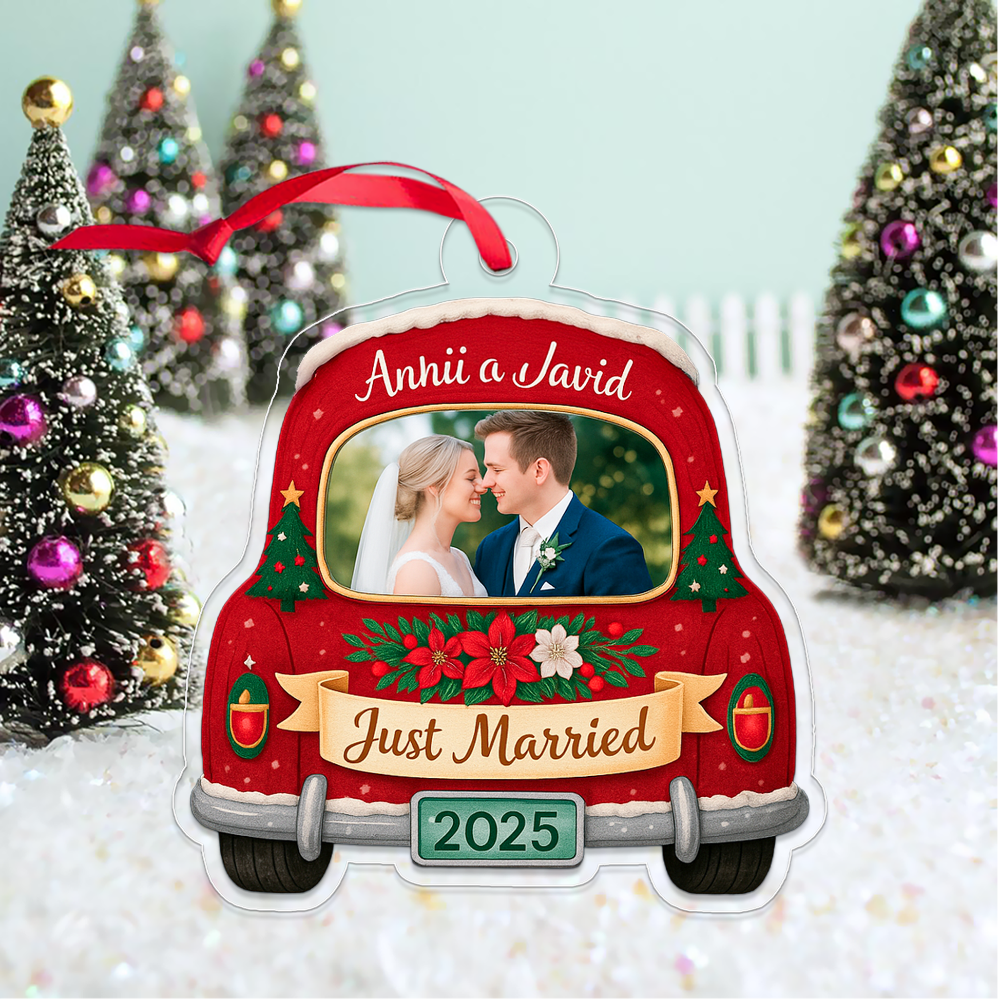 Custom Photo Wedding Just Married
