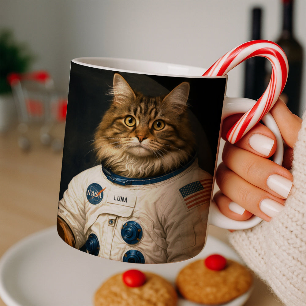 Custom Photo Cat Astronaut Mug _ Gift For Cat Lovers