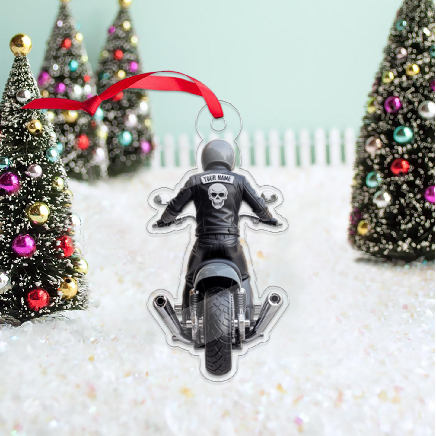 Personalized Name Biker Sport Lover 2 Acrylic Ornament Christmas Gift