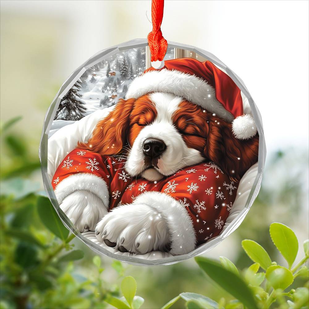Saint Bernard Dog Sleeping In Bed Design 1