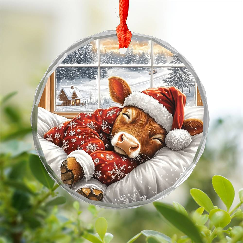 Angus Cow Sleeping In Bed Design 1