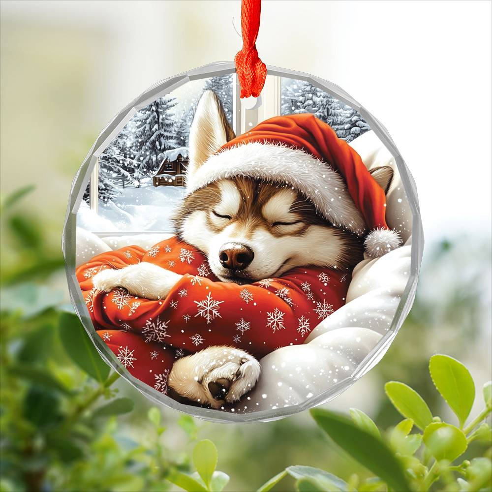 Siberian Husky Dog Alpaca Sleeping In Bed Design 4