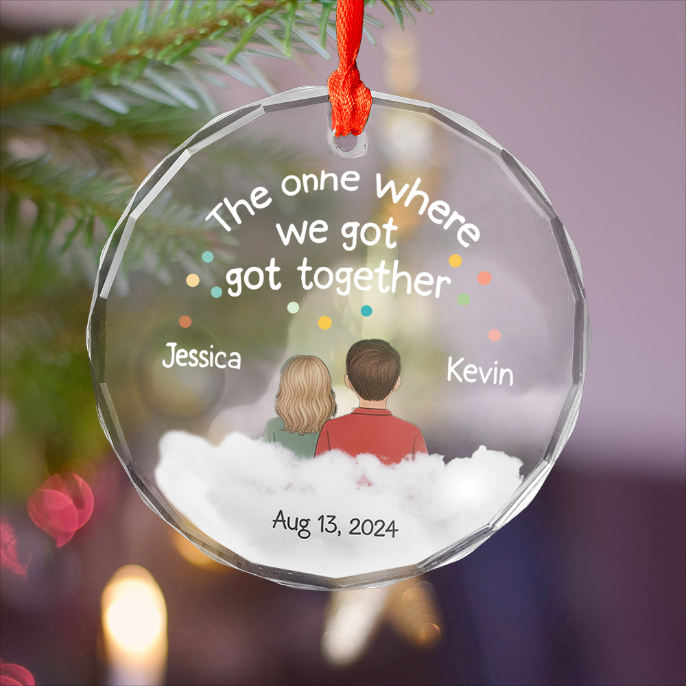 The One Where We Got Married - Personalized Circle Glass Ornament