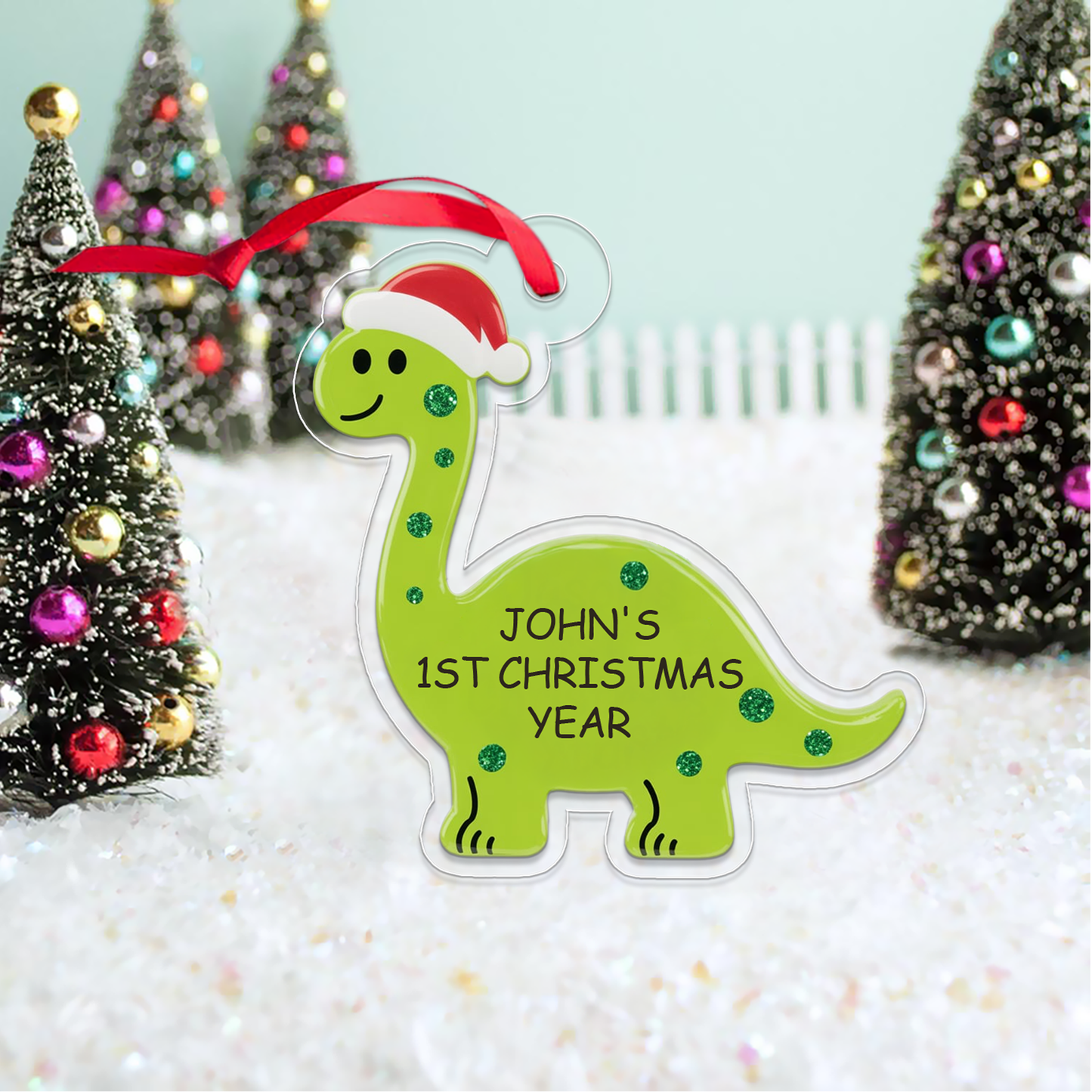 Personalized Dinosaur Baby's 1st Christmas Ornament, Christmas Decor, Baby's First Christmas Ornament Dinosaur for Boy, Gift for Baby Boy
