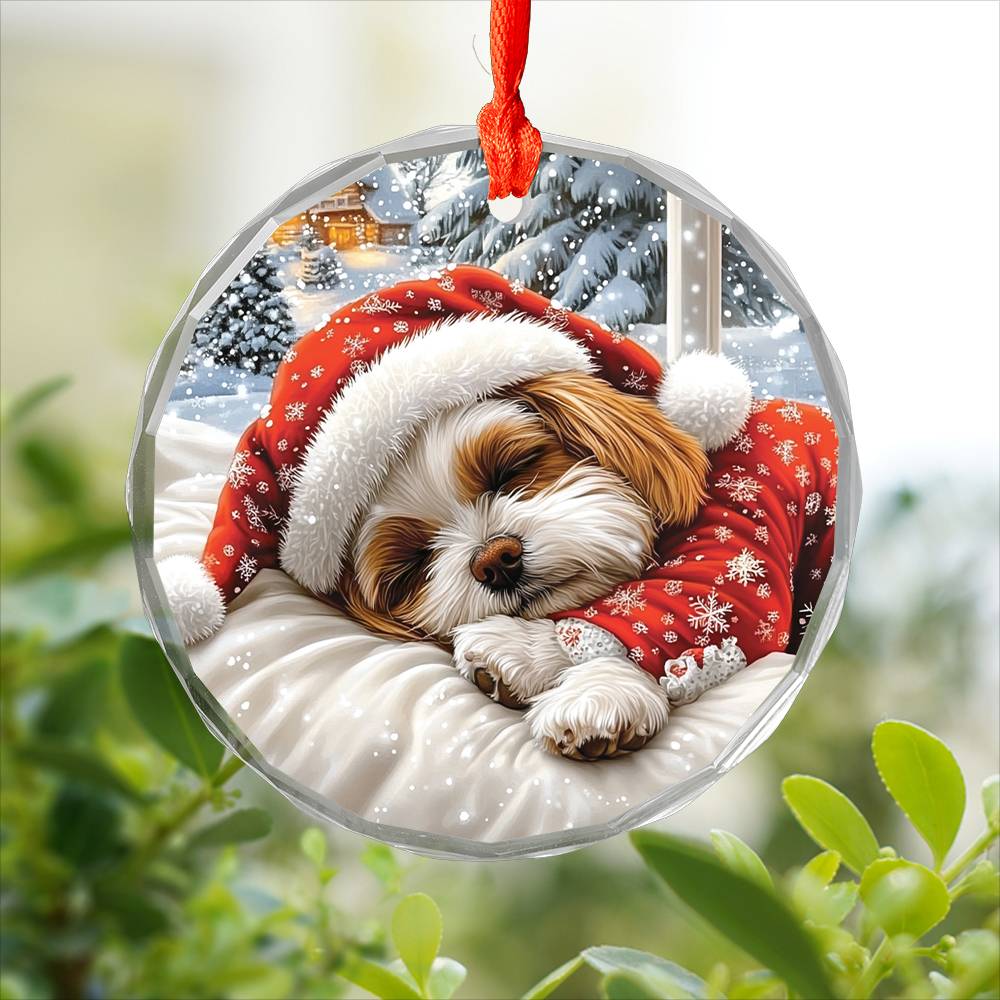 Shih Tzu Dog Sleeping In Bed Design 1