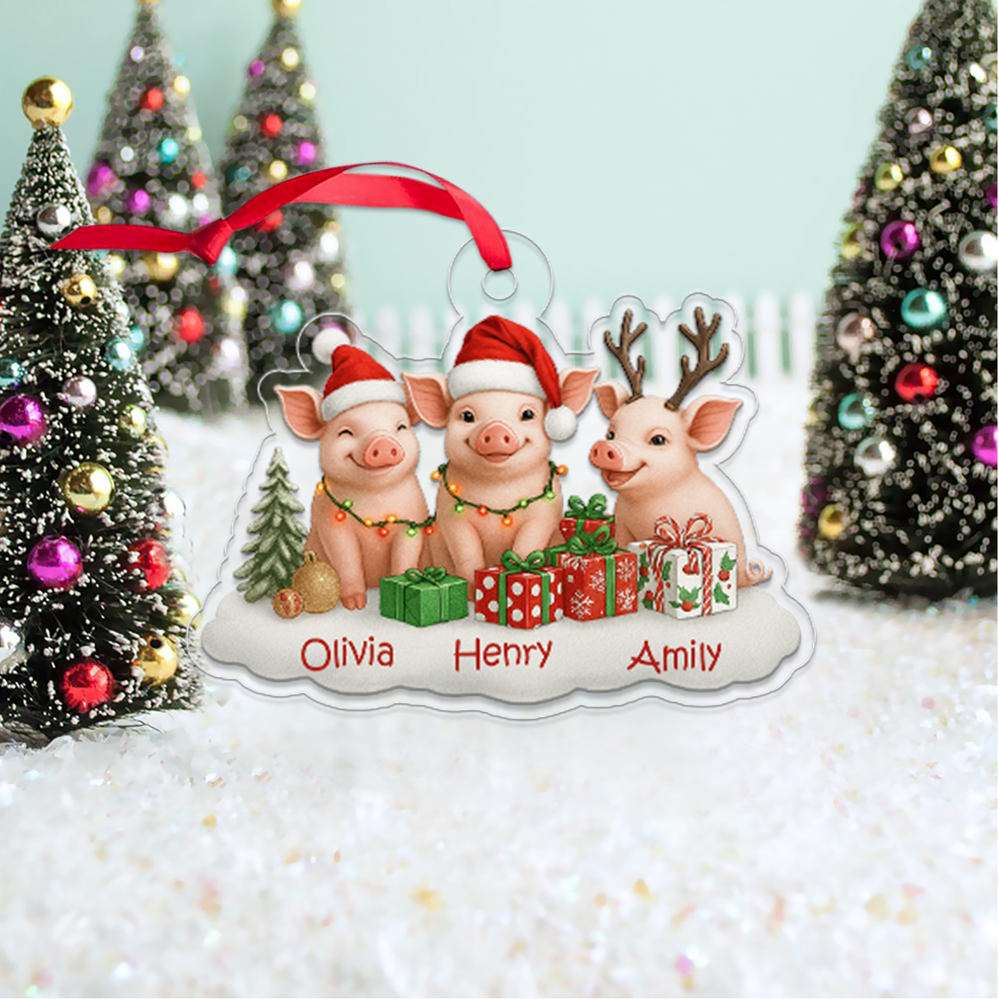 Custom Name Xmas Pig Animal Lover