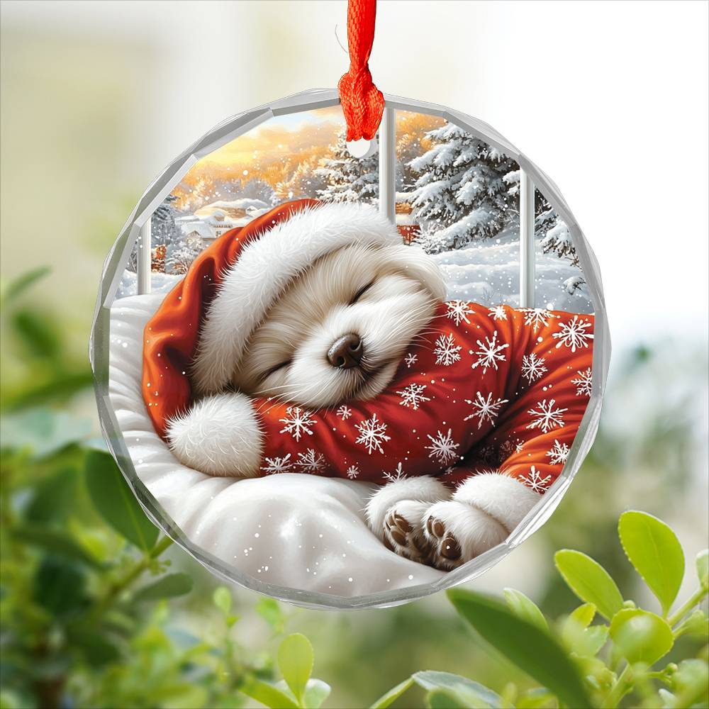 Maltese Dog Sleeping In Bed Design 1
