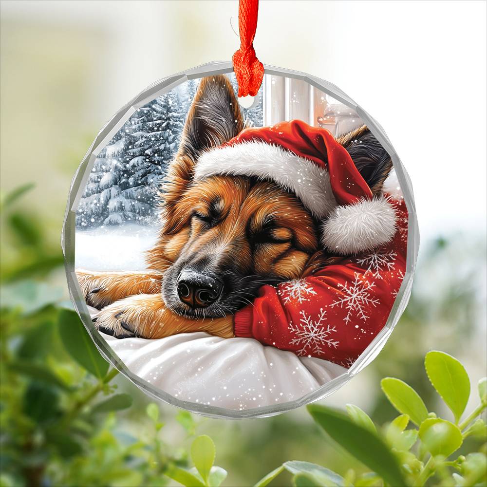 German Shepherd Dog Sleeping In Bed Design 1