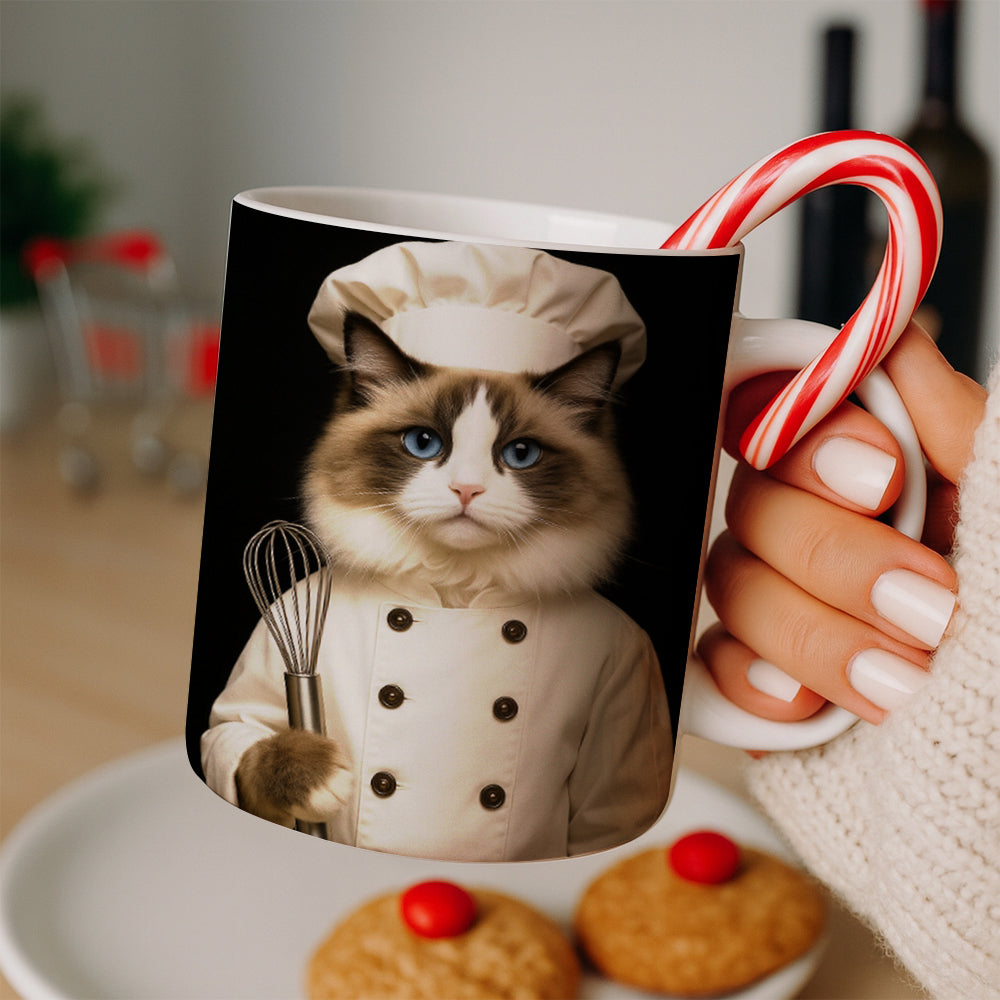 Custom Photo Cat Chef Mug _ Gift For Cat Lovers