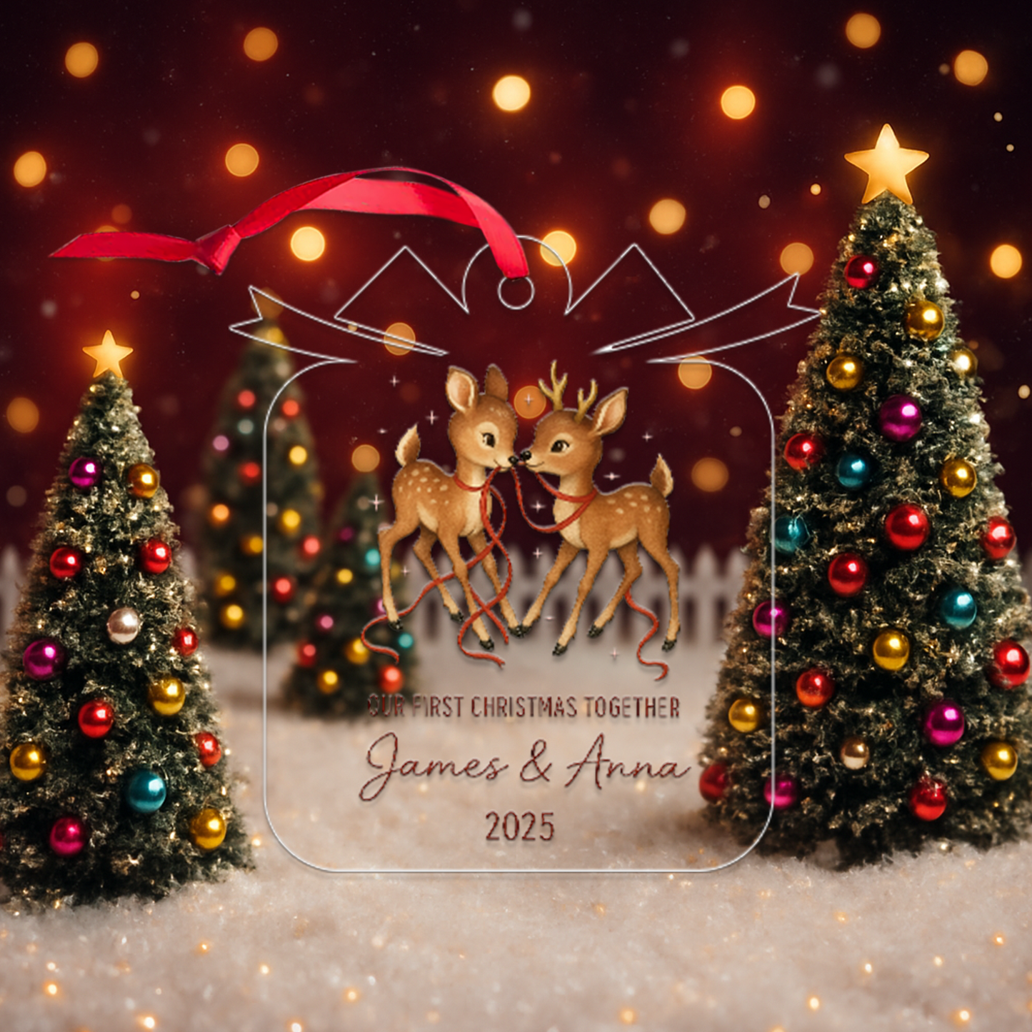 Custom Name Couple Deer Design