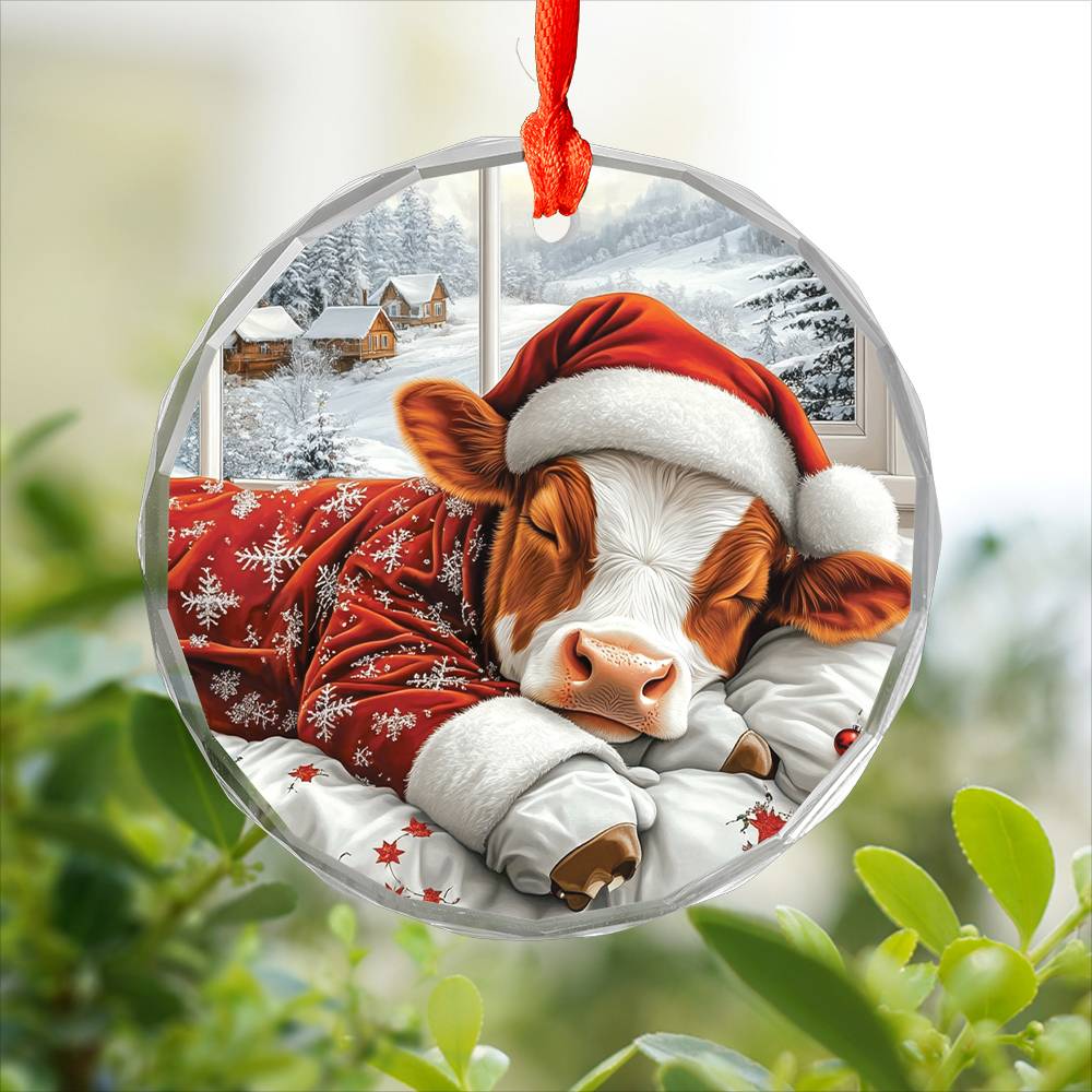 Hereford Cow Sleeping In Bed Design 1