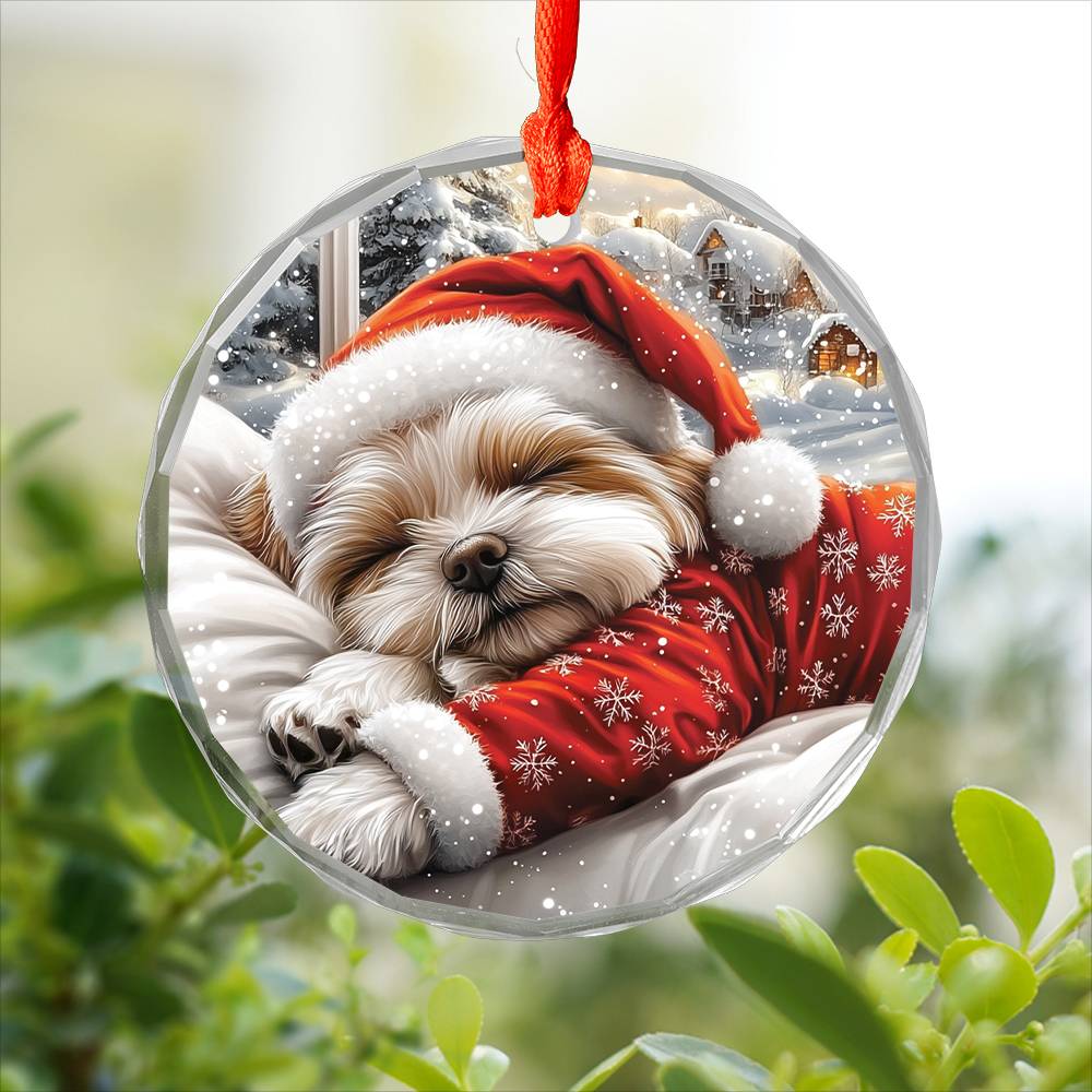 Maltese Dog Sleeping In Bed Design 2