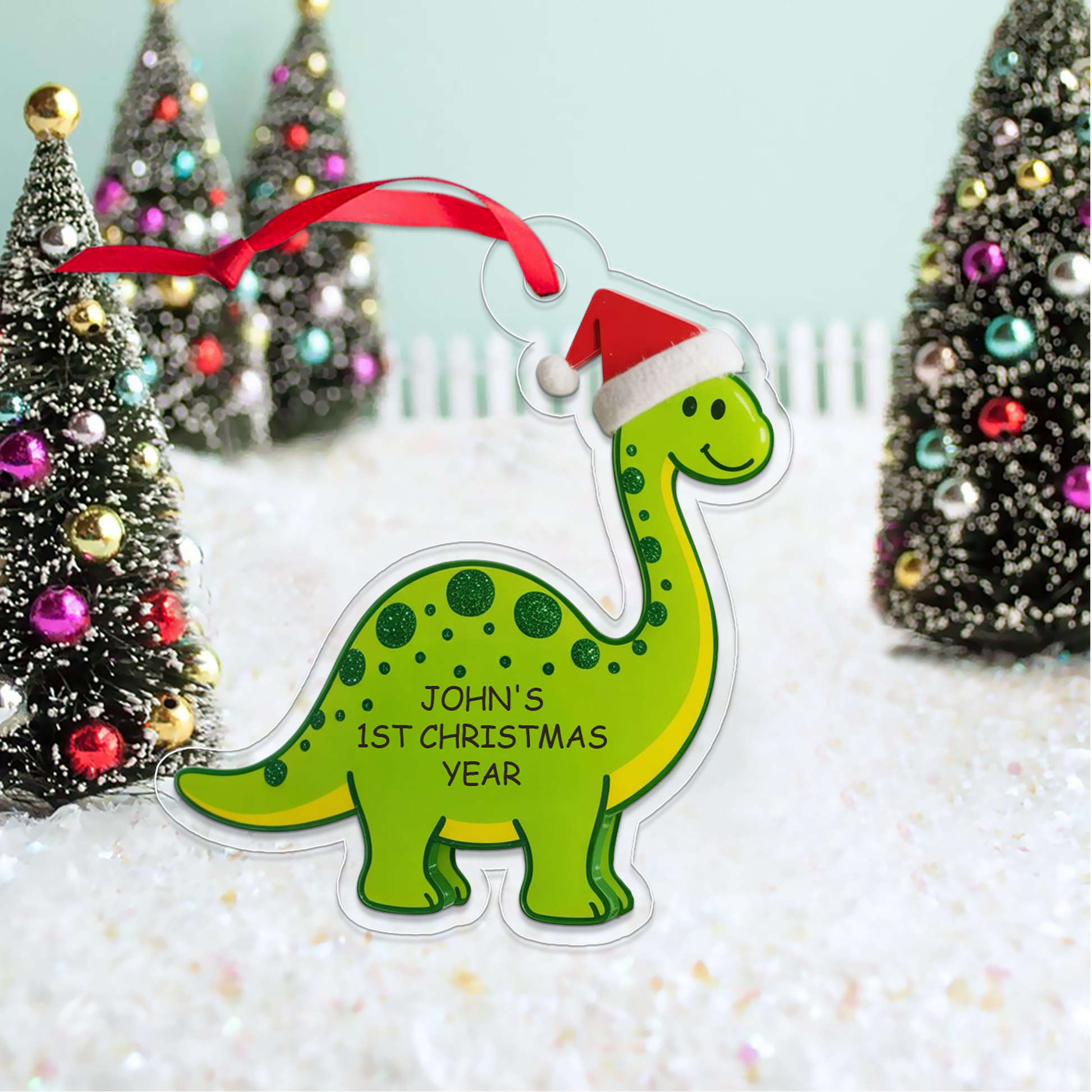 Personalized Dinosaur Baby's 1st Christmas Ornament, Christmas Decor, Baby's First Christmas Ornament Dinosaur for Boy, Gift for Baby