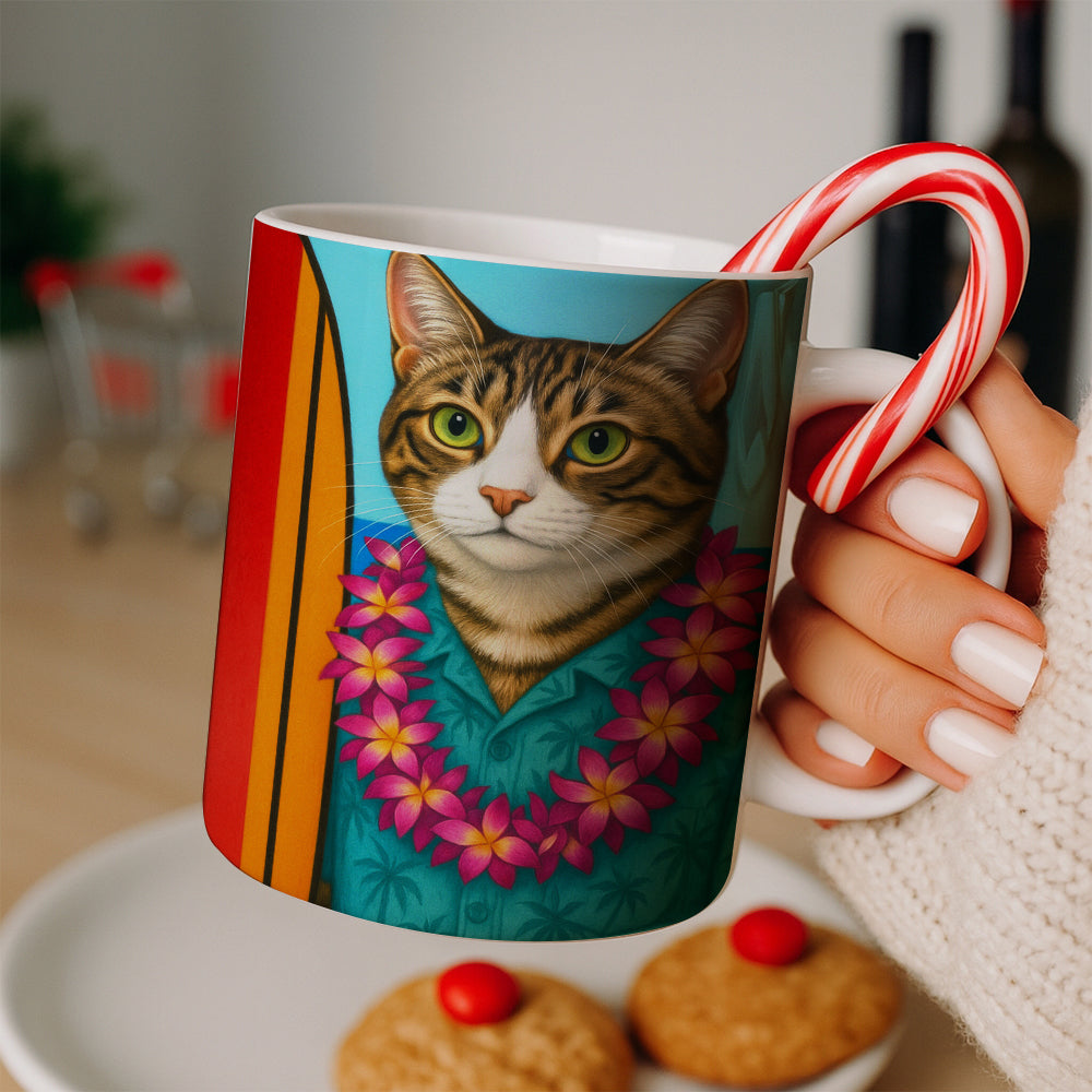 Custom Photo Surfer Cat MugGift For Cat Lovers