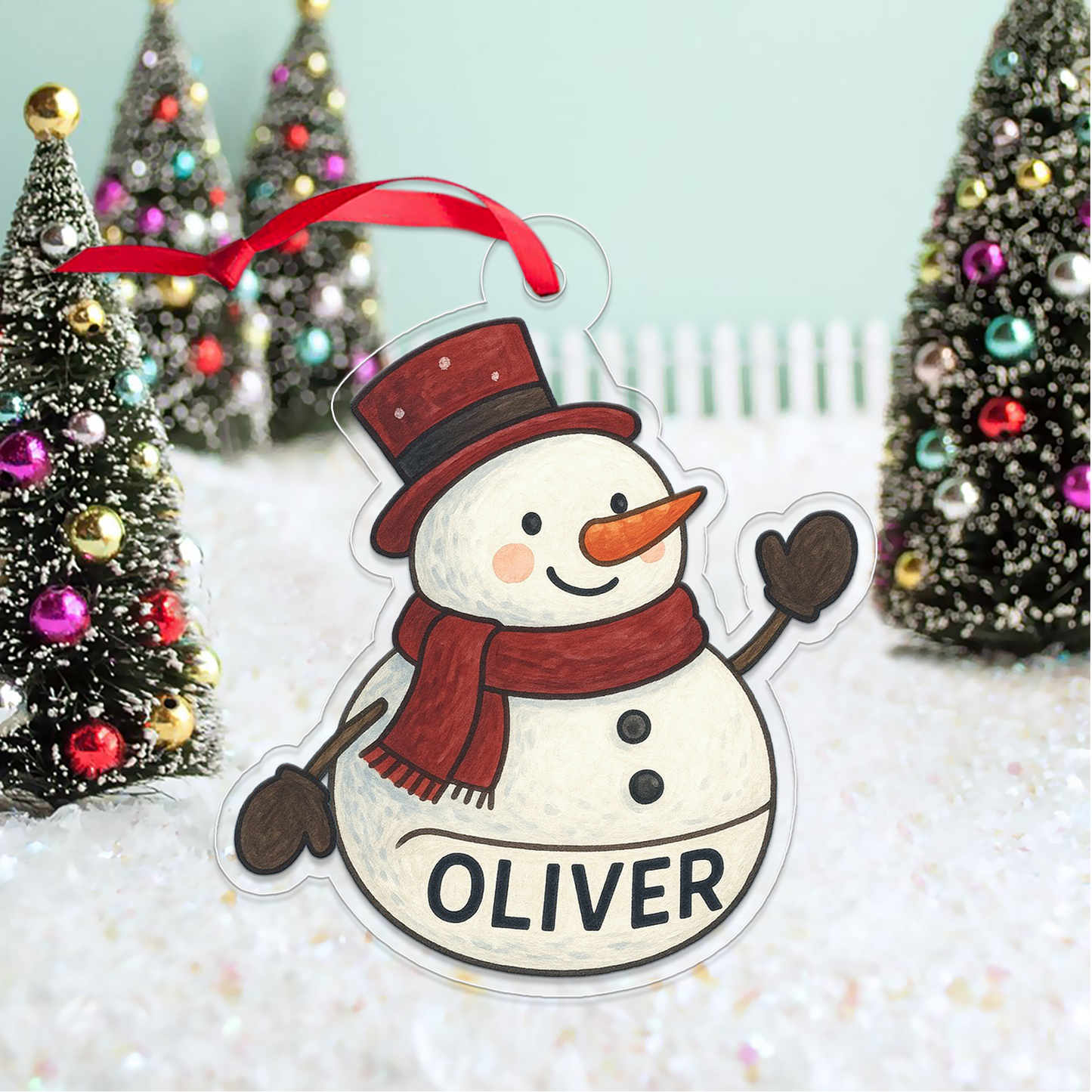 Personalized Snowman Ornament, Holiday Snowman Ornament, Snowman Decor, Gift for Family and Kids, Personalized Family Christmas Ornament