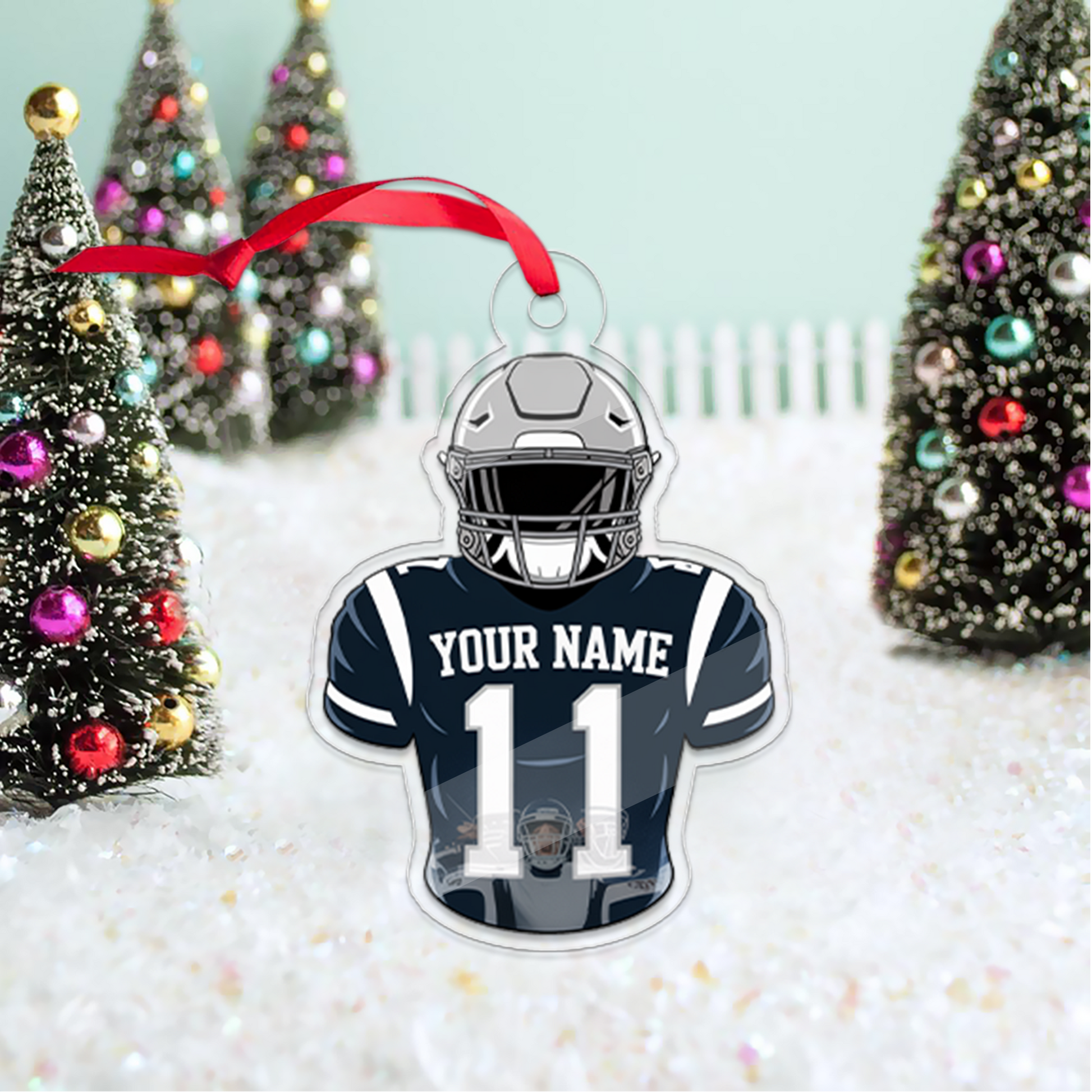 Custom Name American Football 1 Acrylic Ornament Christmas Gift