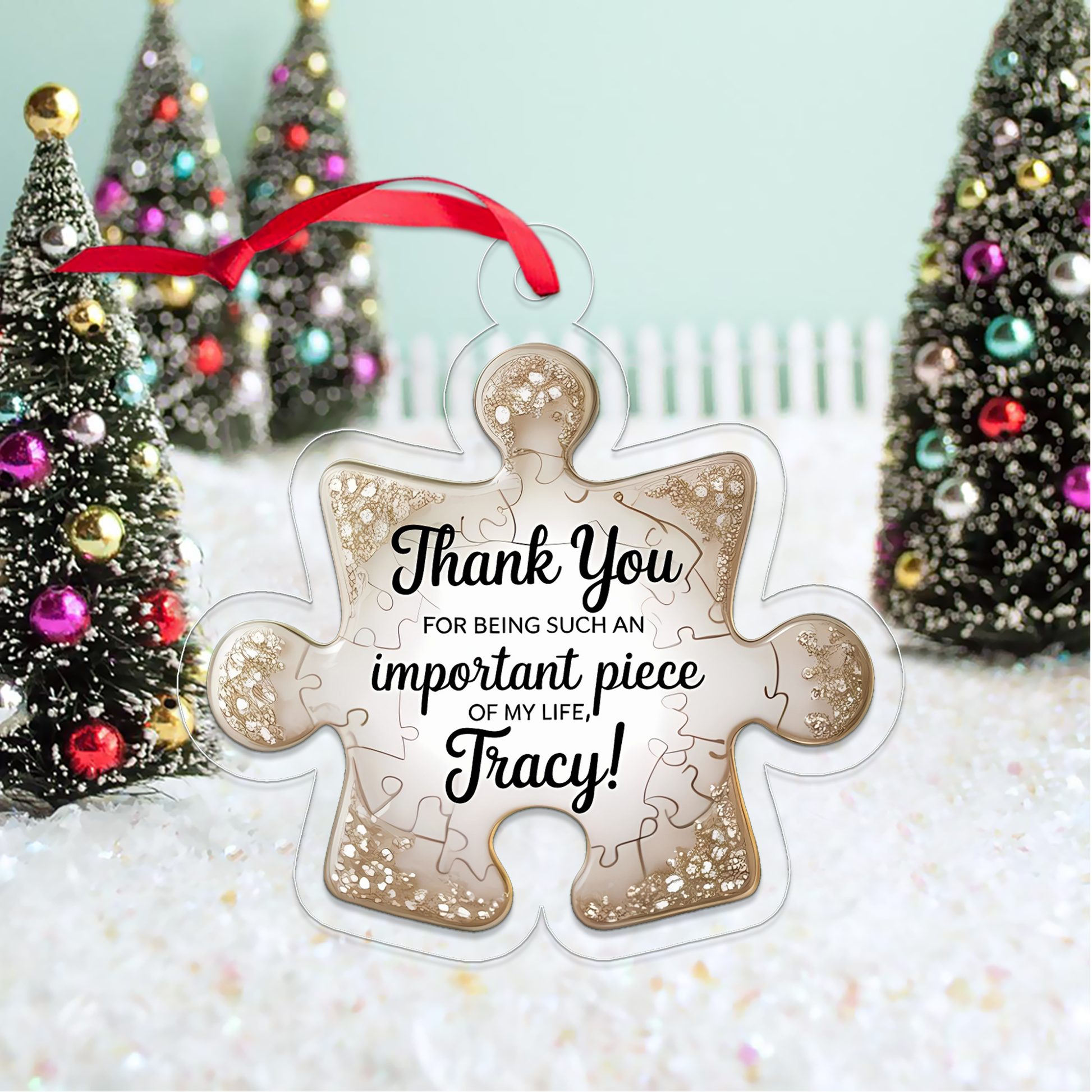 Personalized A Cherished Piece of Friendship to Treasure Ornament, Personalized Best Friend Keepsake, Thank You Gift, Best Friend Gift