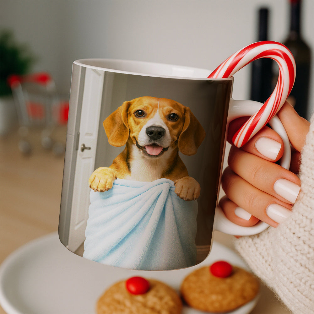 Custom Dog Photo In Bathroom Mug Dog Lover Gifts