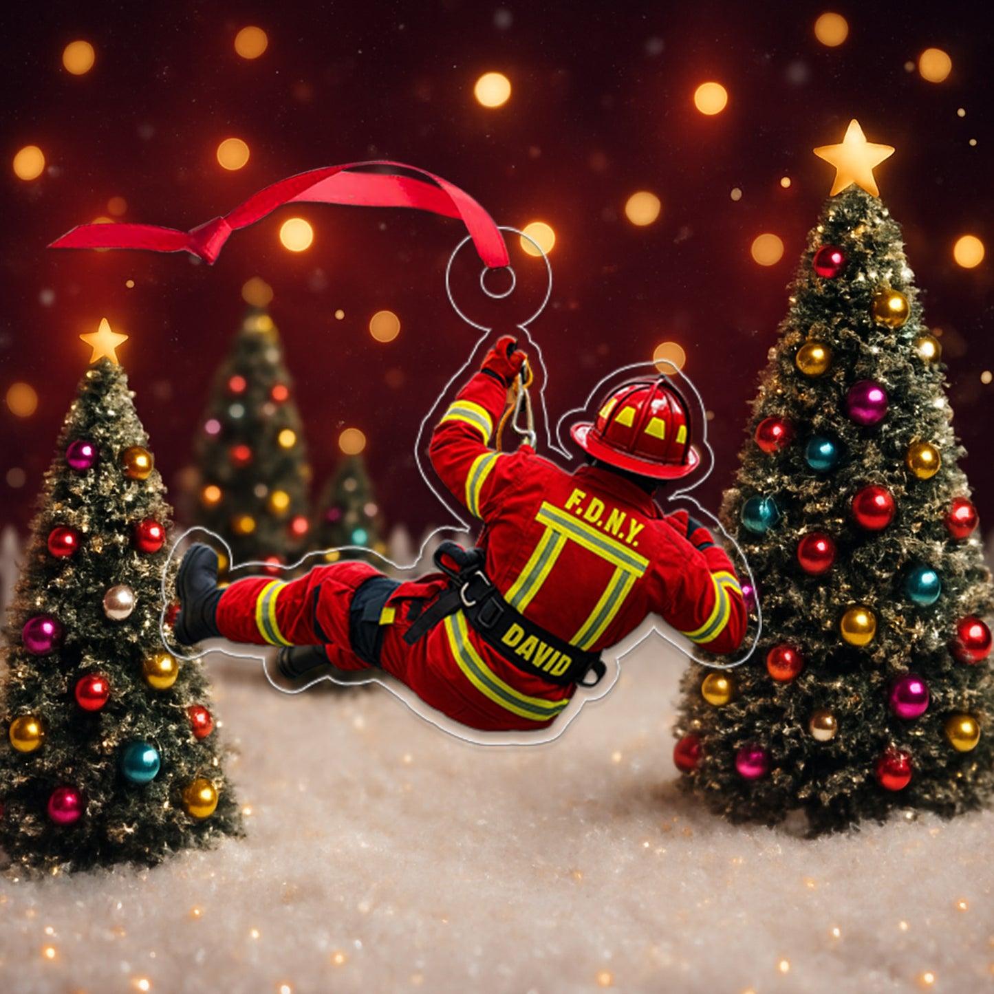 Custom Photo Firefighter Dad Present