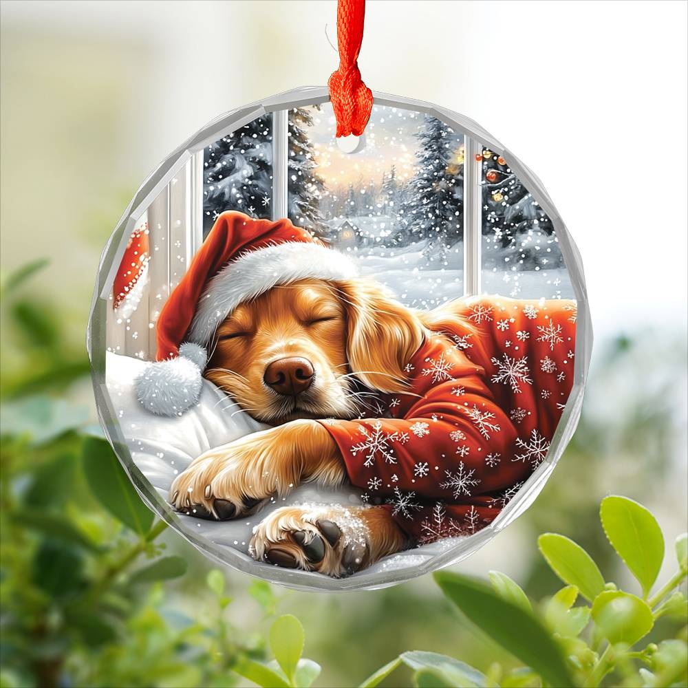 Golden Retriever Dog Sleeping In Bed Design 2