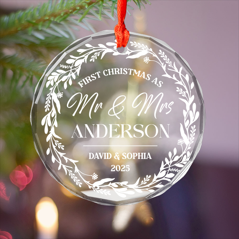 Personalized Mr And Mrs First Christmas Custom Couple