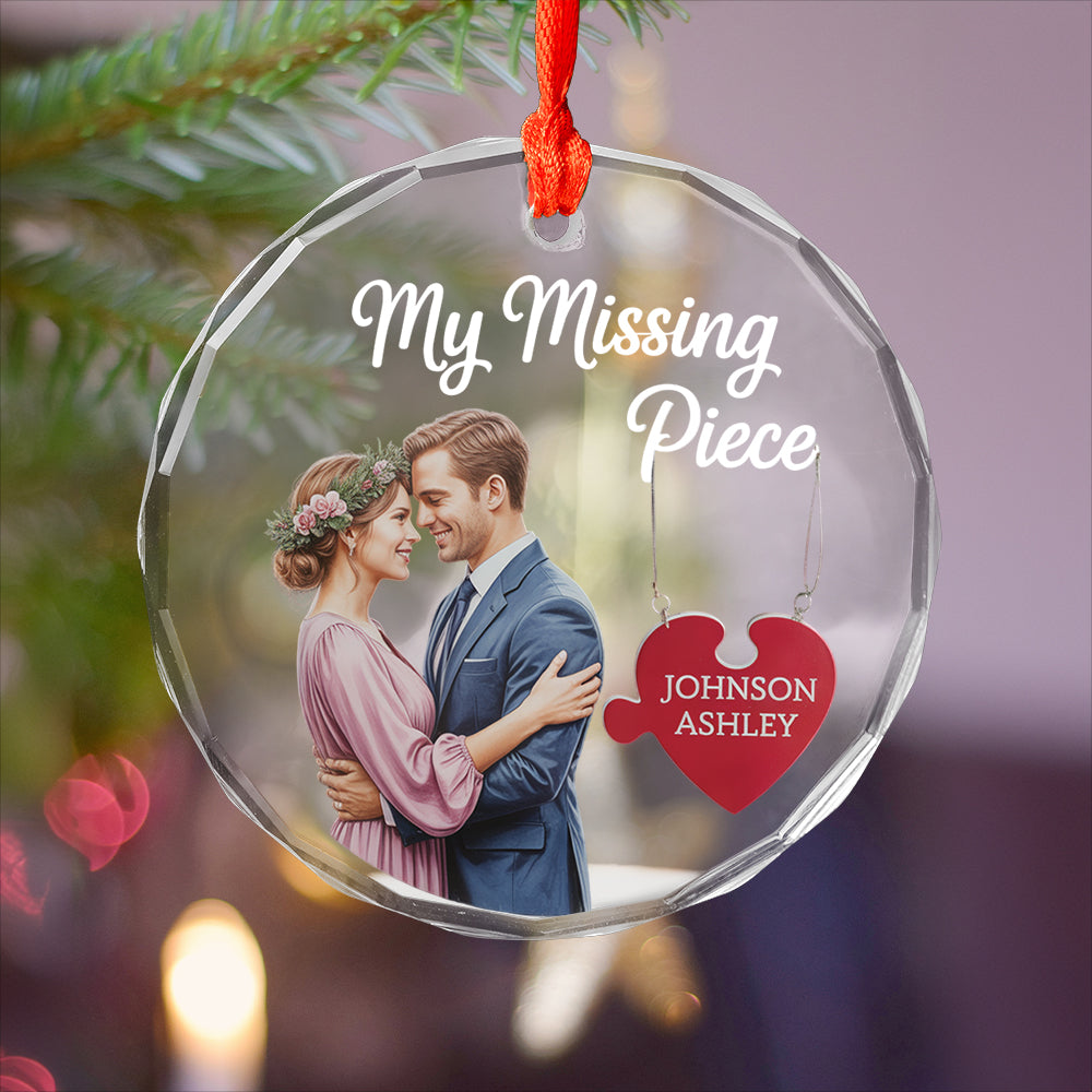 My Missing Piece Christmas Couple Hugging Kissing