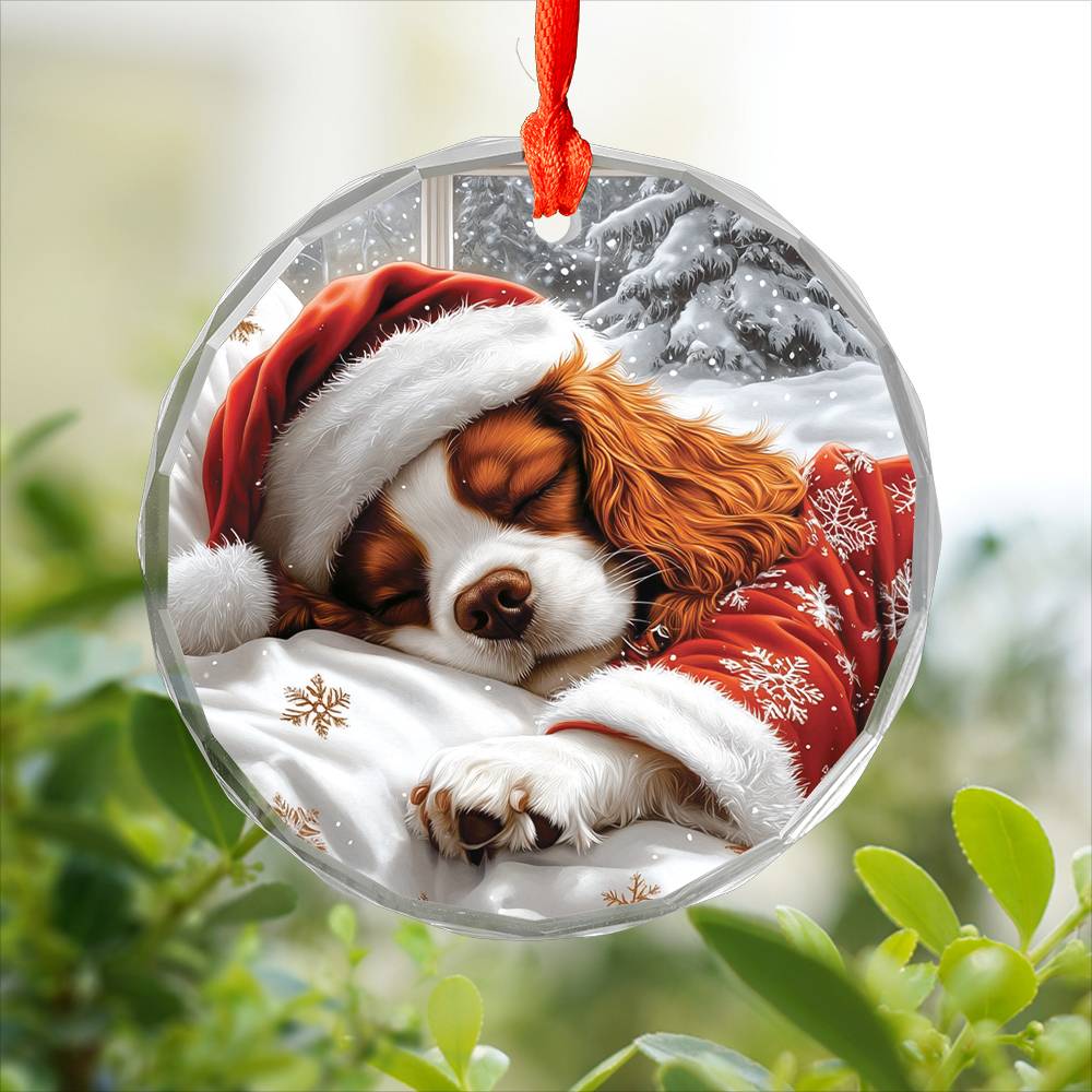 Cavalier King Charles Spaniel Dog Sleeping In Bed Design 2