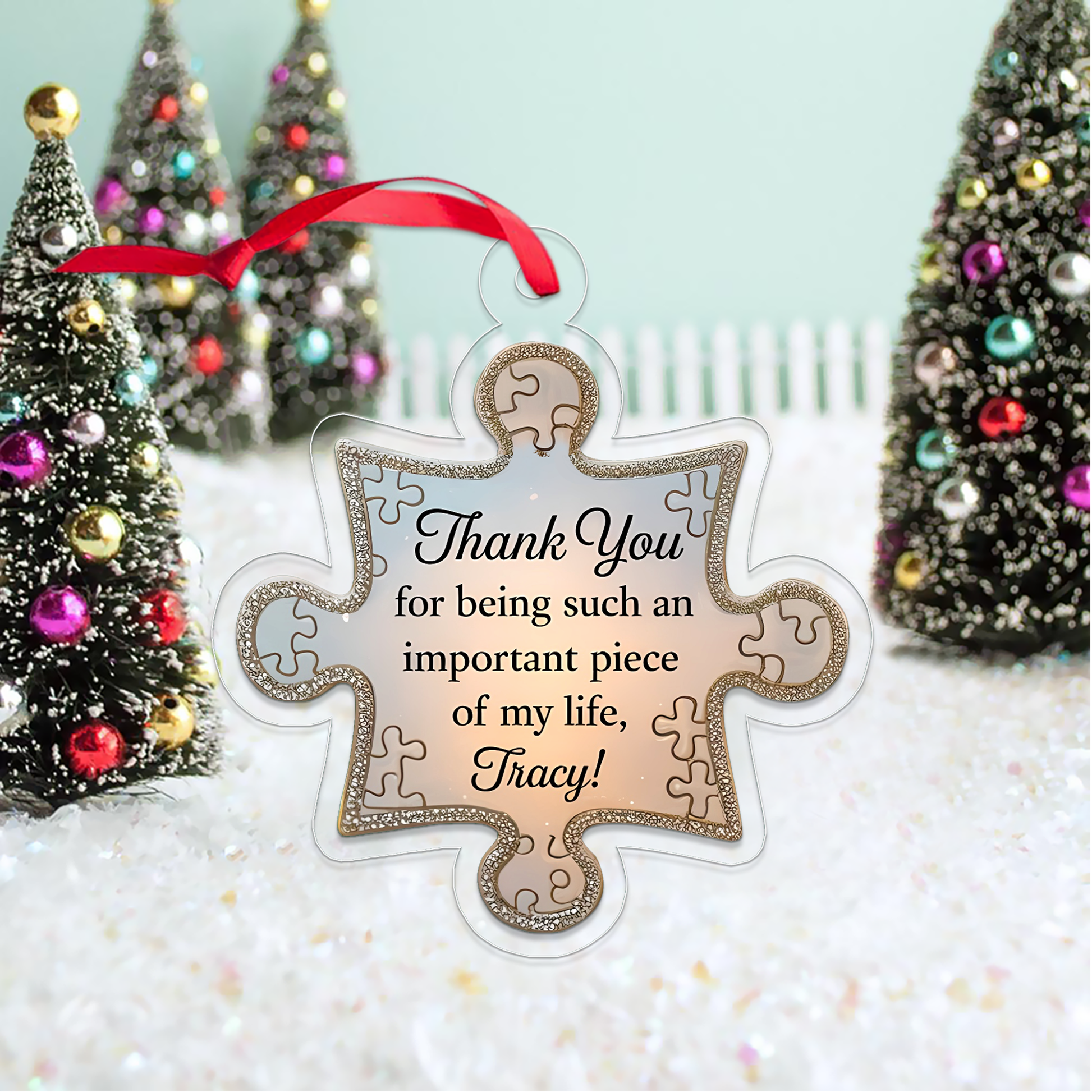Personalized A Cherished Piece of Friendship to Treasure Ornament, Personalized Best Friend Keepsake, Best Friend Gift, Thank You Gift
