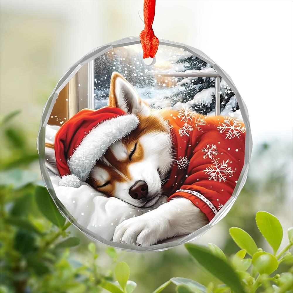 Siberian Husky Dog Sleeping In Bed Design 1