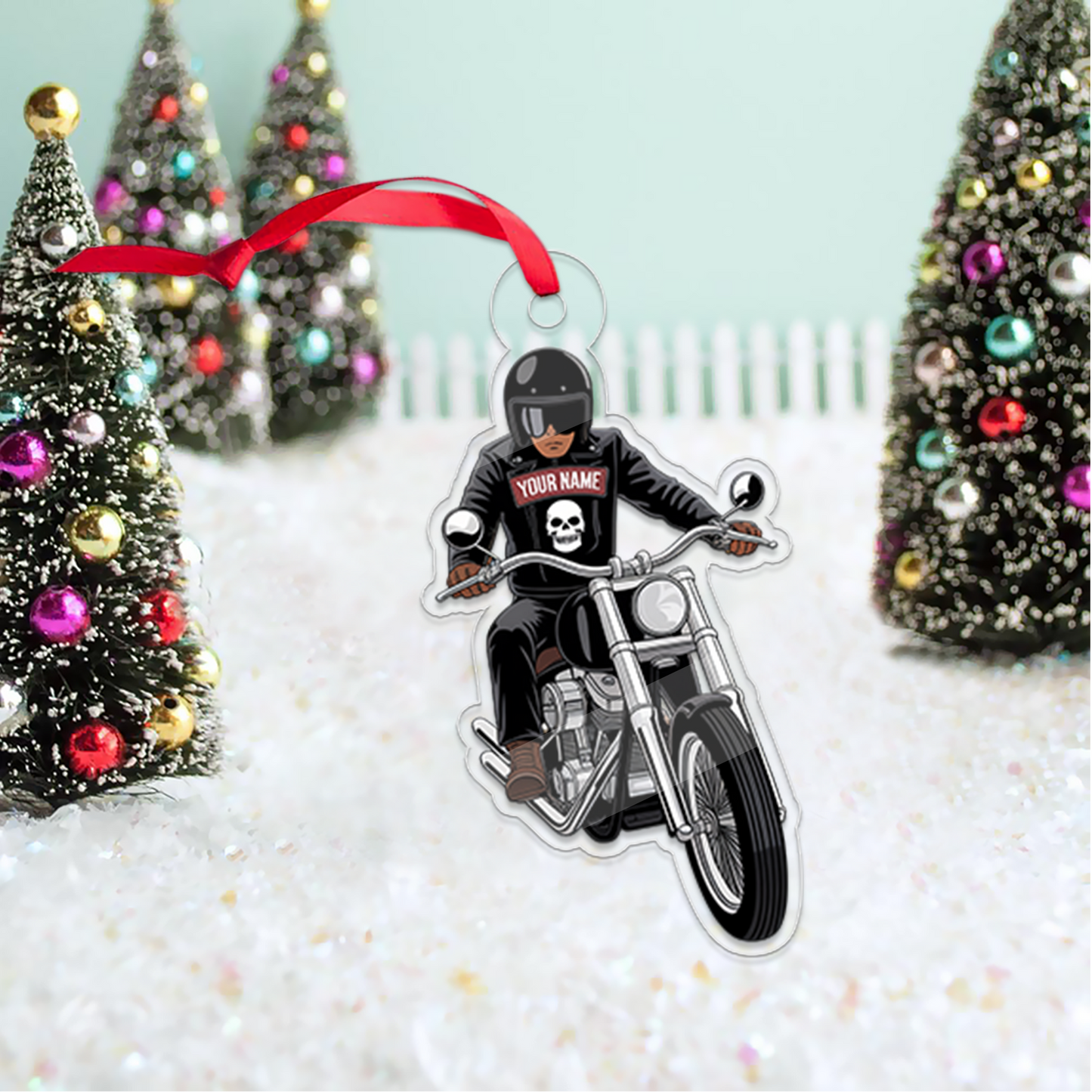 Personalized Name Biker Sport Lover 1 Acrylic Ornament Christmas Gift