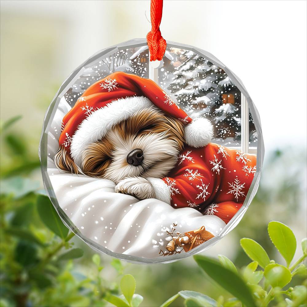 Shih Tzu Dog Sleeping In Bed Design 3