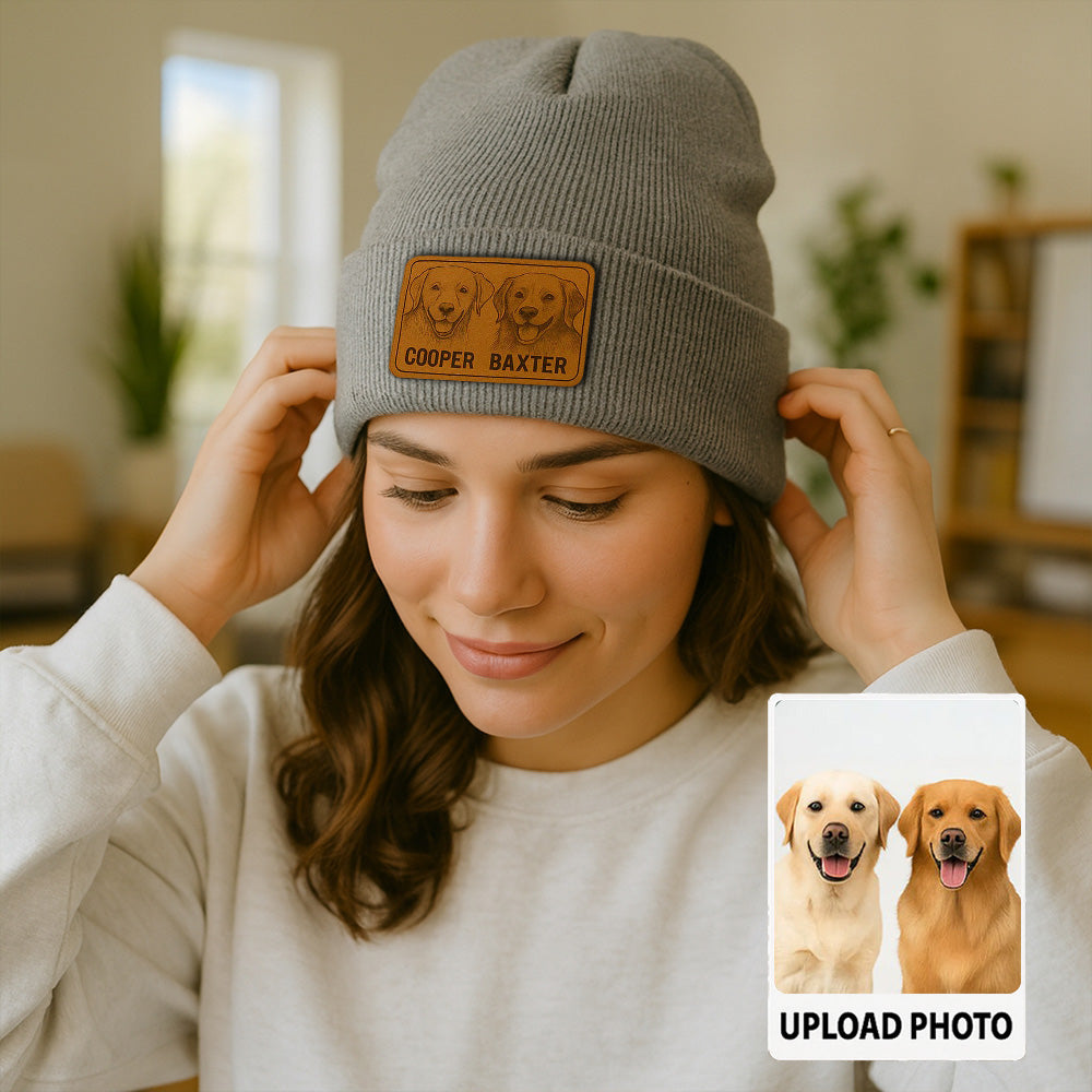 Custom Dog Face Beanie Hat – Personalized Pet Knit Winter Hat, Unique Gift for Pet Lovers TH99B09