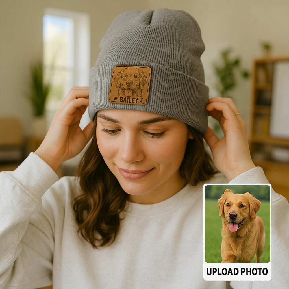 Custom Dog Beanie Hat – Personalized Dog Photo Winter Hat, Gift for Dog Moms and Animal Lovers TH99B10