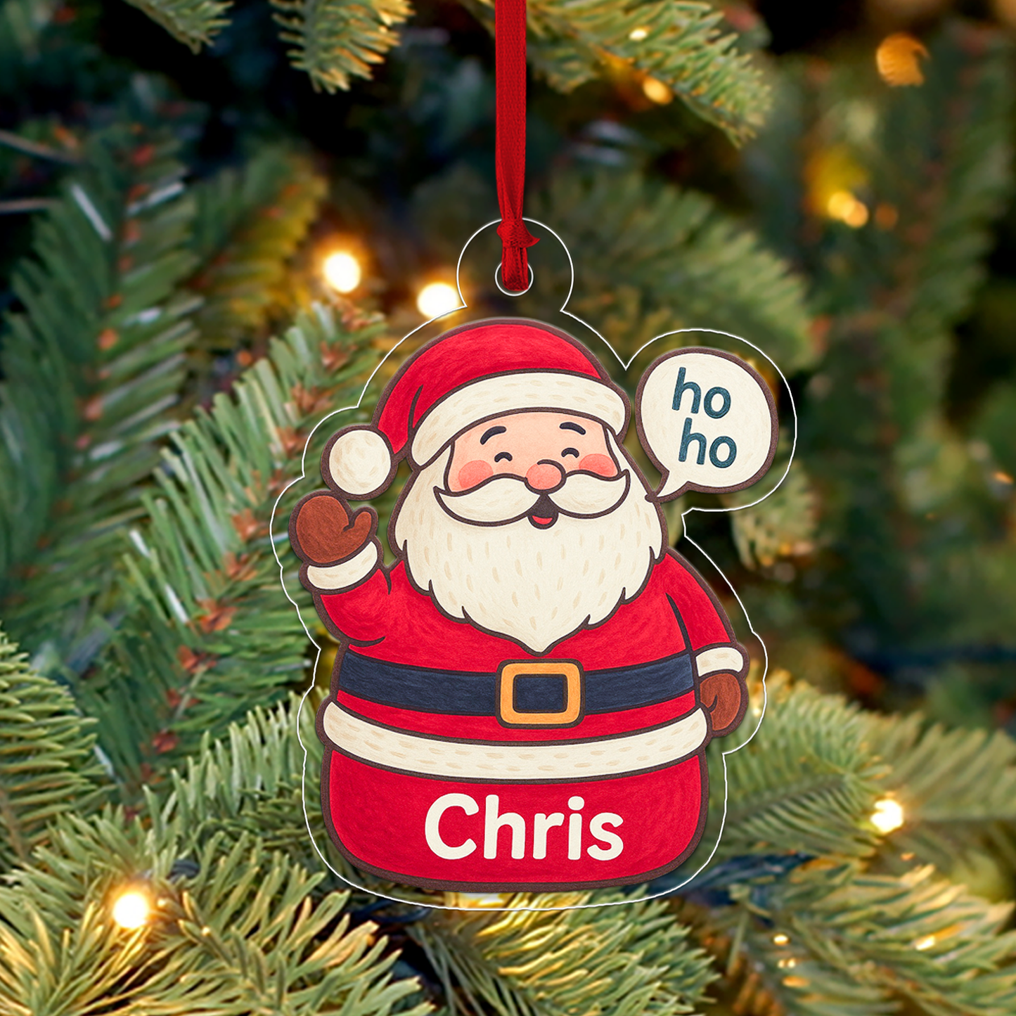 Personalized Santa Claus Christmas Ornament, Personalized Santa Ornament, Merry Christmas Decor, Perfect Holiday Gift