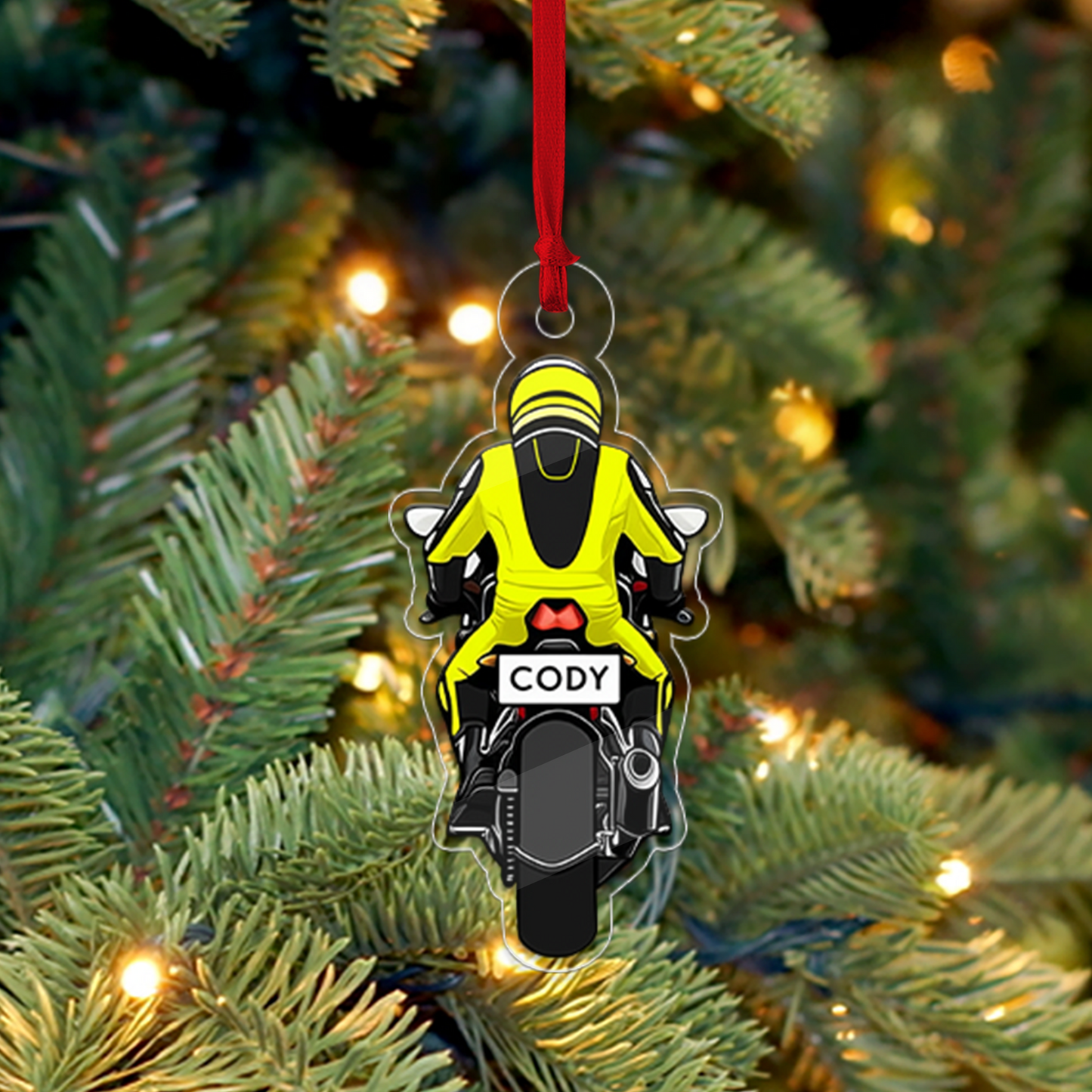 Custom Name Motorcycle Christmas Acrylic Ornament Christmas Gift