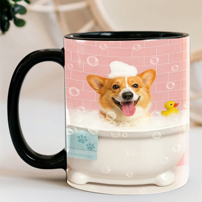 Custom Photo Dog In Bath Mug Gift For Dog Lovers