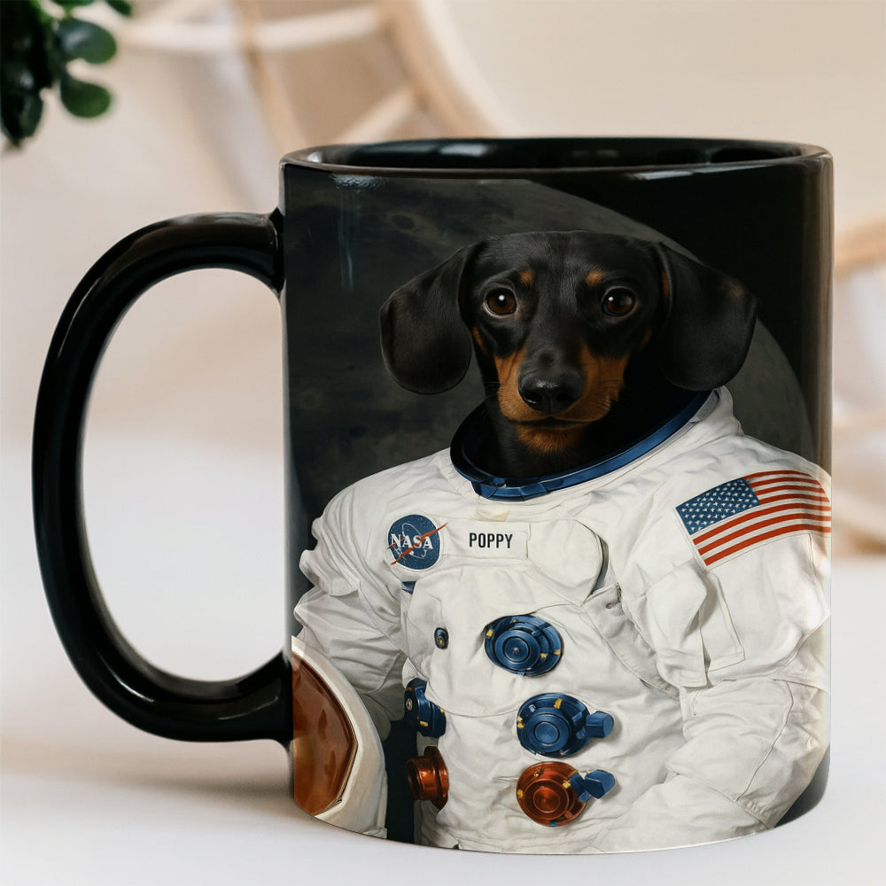 Custom Photo Dog Astronaut Mug _ Gift For Dog Lovers