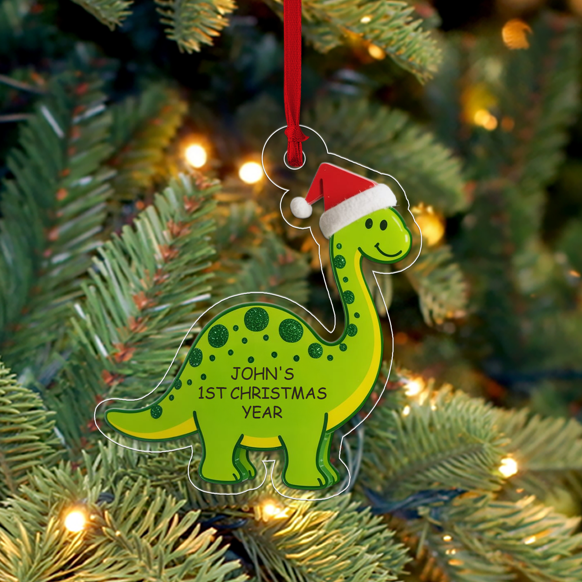 Personalized Dinosaur Baby's 1st Christmas Ornament, Christmas Decor, Baby's First Christmas Ornament Dinosaur for Boy, Gift for Baby
