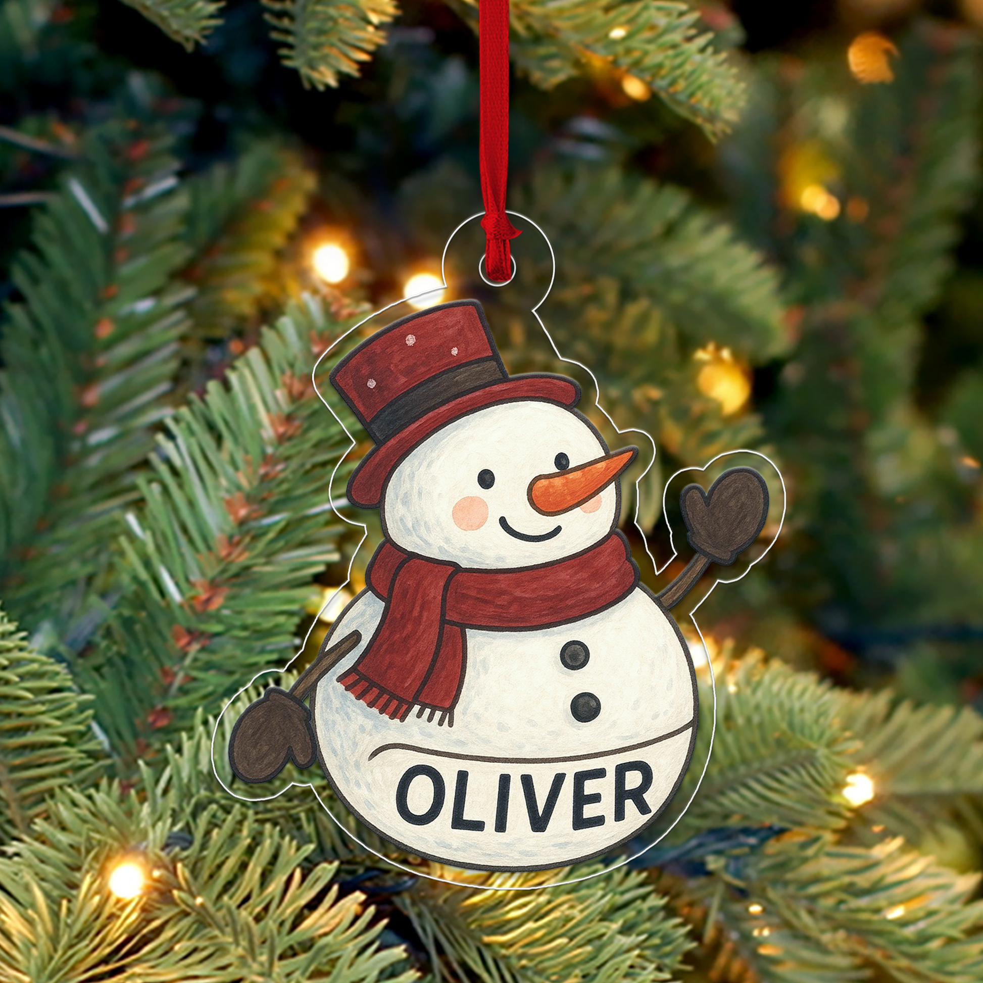 Personalized Snowman Ornament, Holiday Snowman Ornament, Snowman Decor, Gift for Family and Kids, Personalized Family Christmas Ornament