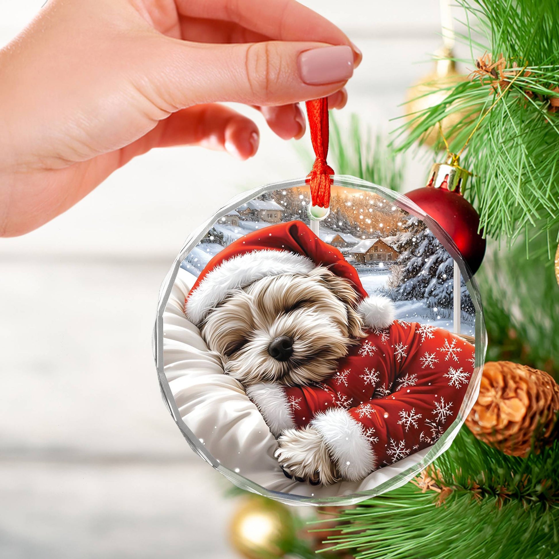 Shih Tzu Dog Sleeping In Bed Design 4