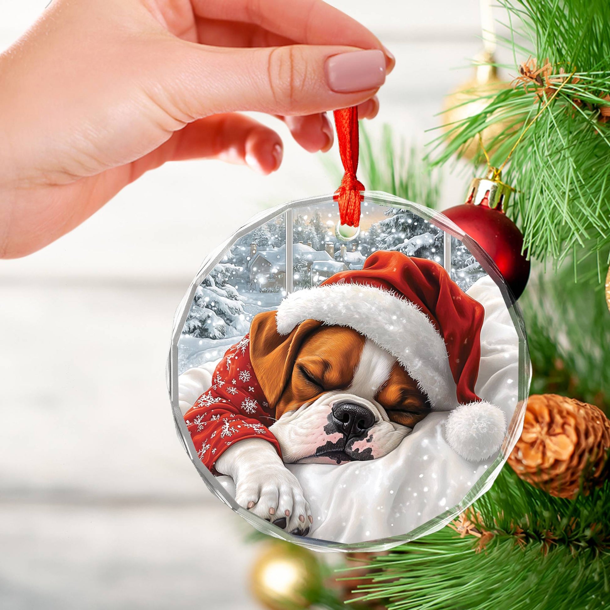 Boxer Dog Sleeping In Bed Design 4