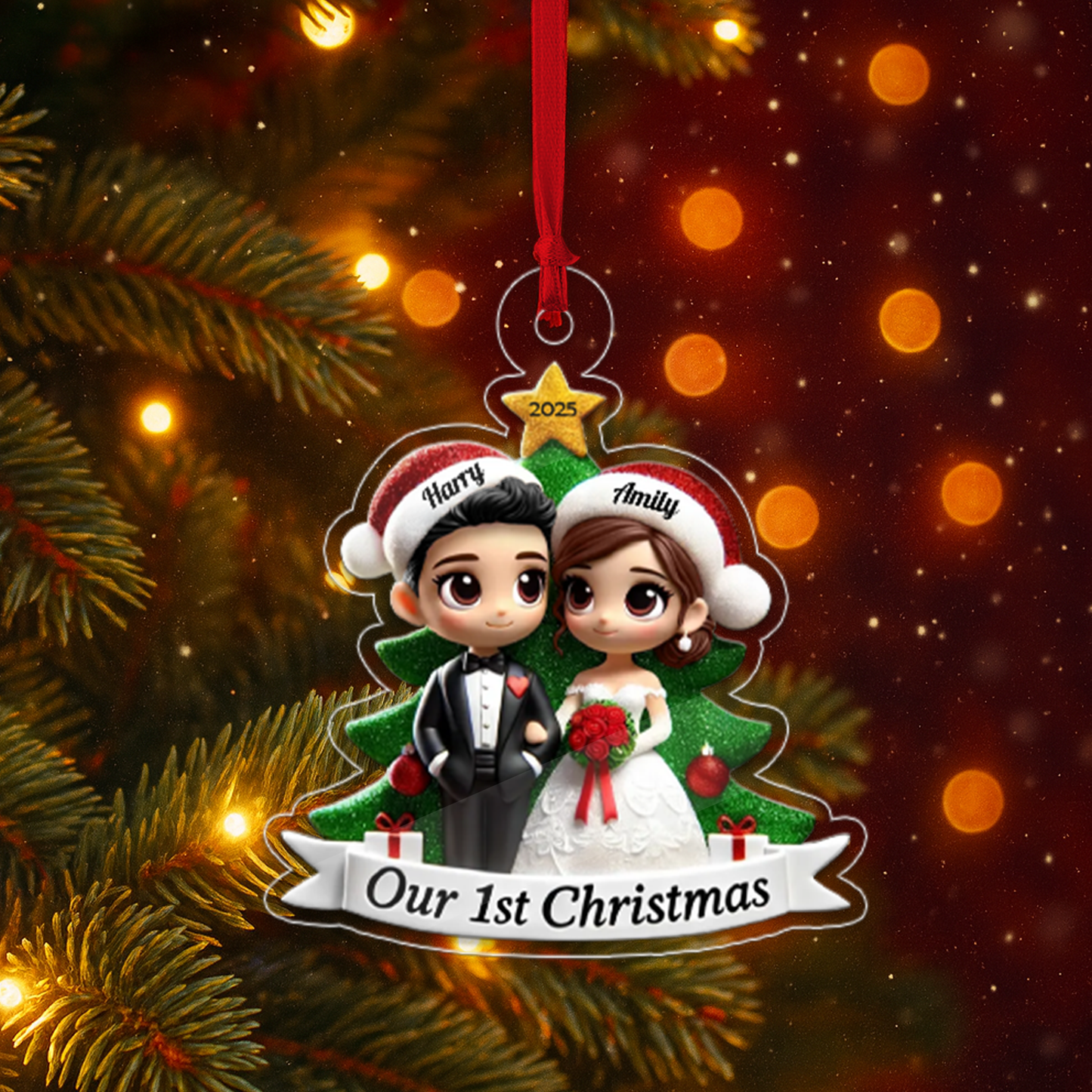 Custom Wedding Couple First Christmas