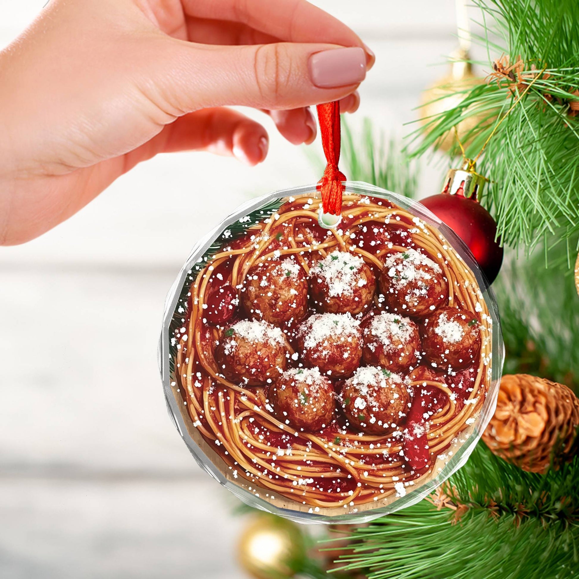 Spaghetti and Meatballs Close up Design 4
