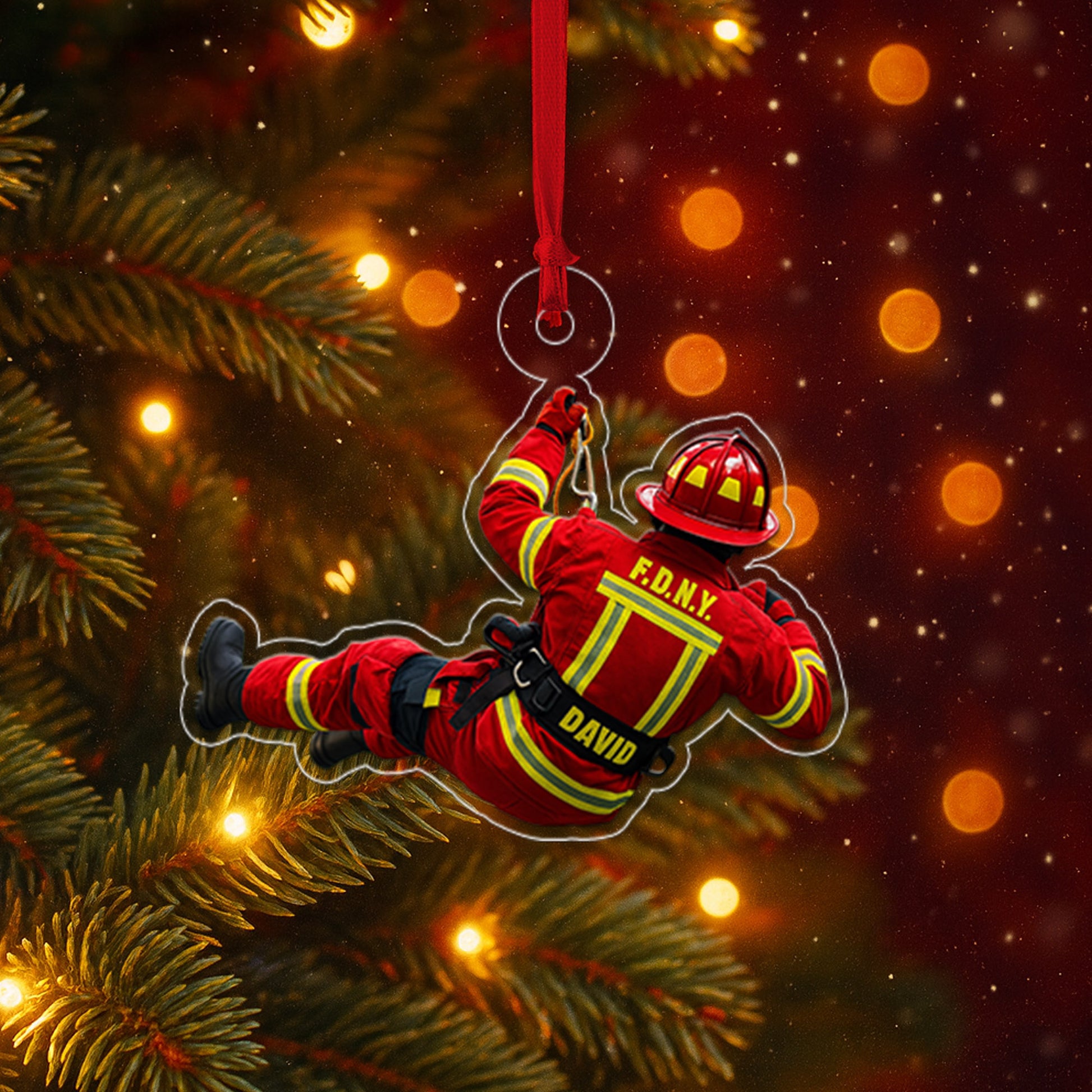 Custom Photo Firefighter Dad Present