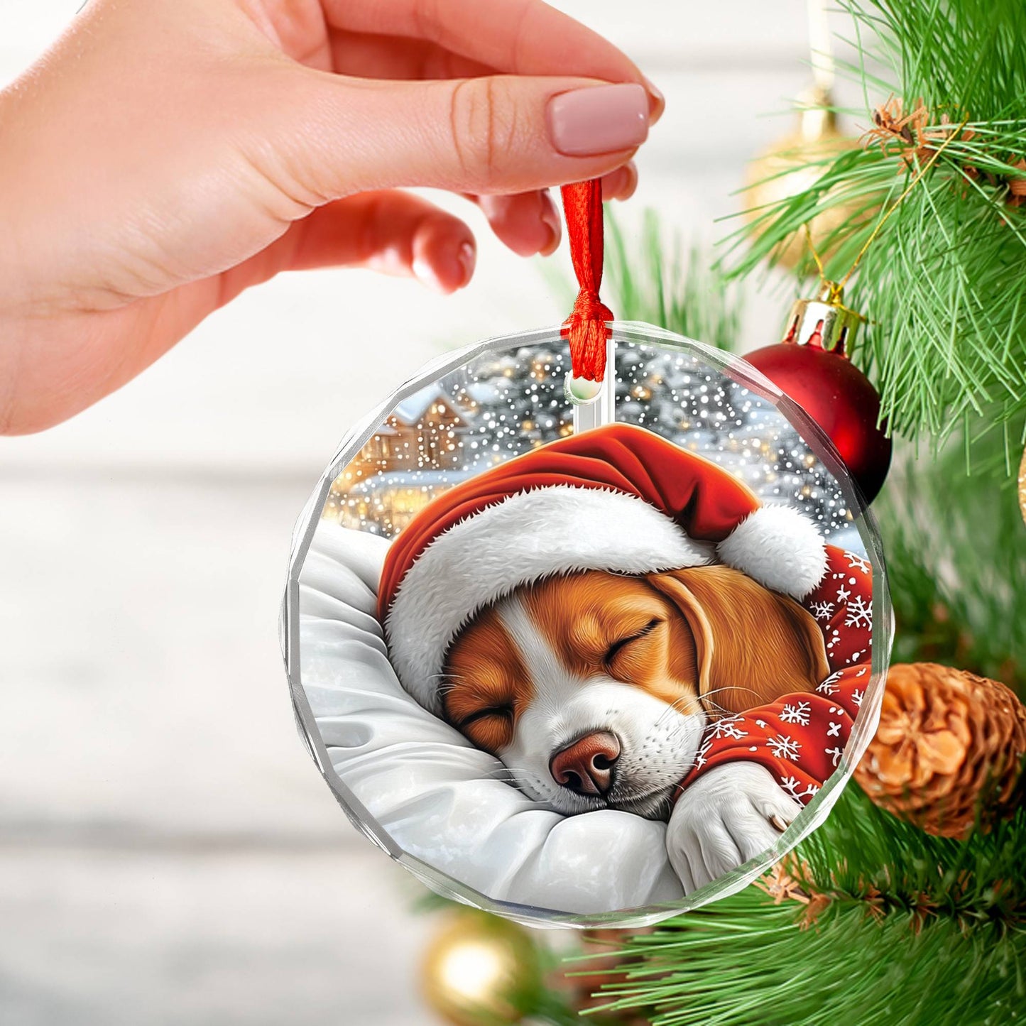 Beagle Dog Sleeping In Bed Design 2
